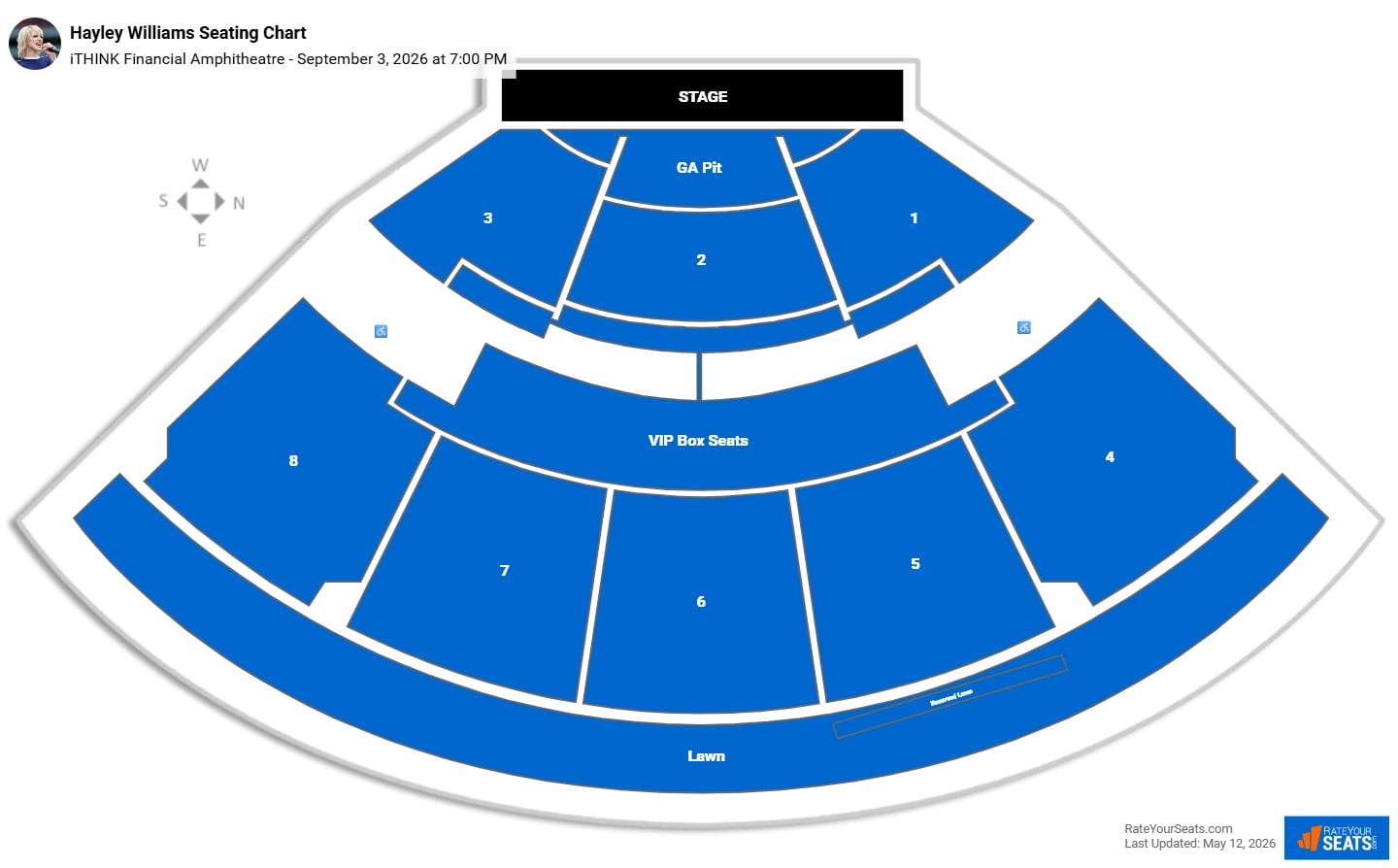 Hayley Williams Seating Chart at iTHINK Financial Amphitheatre