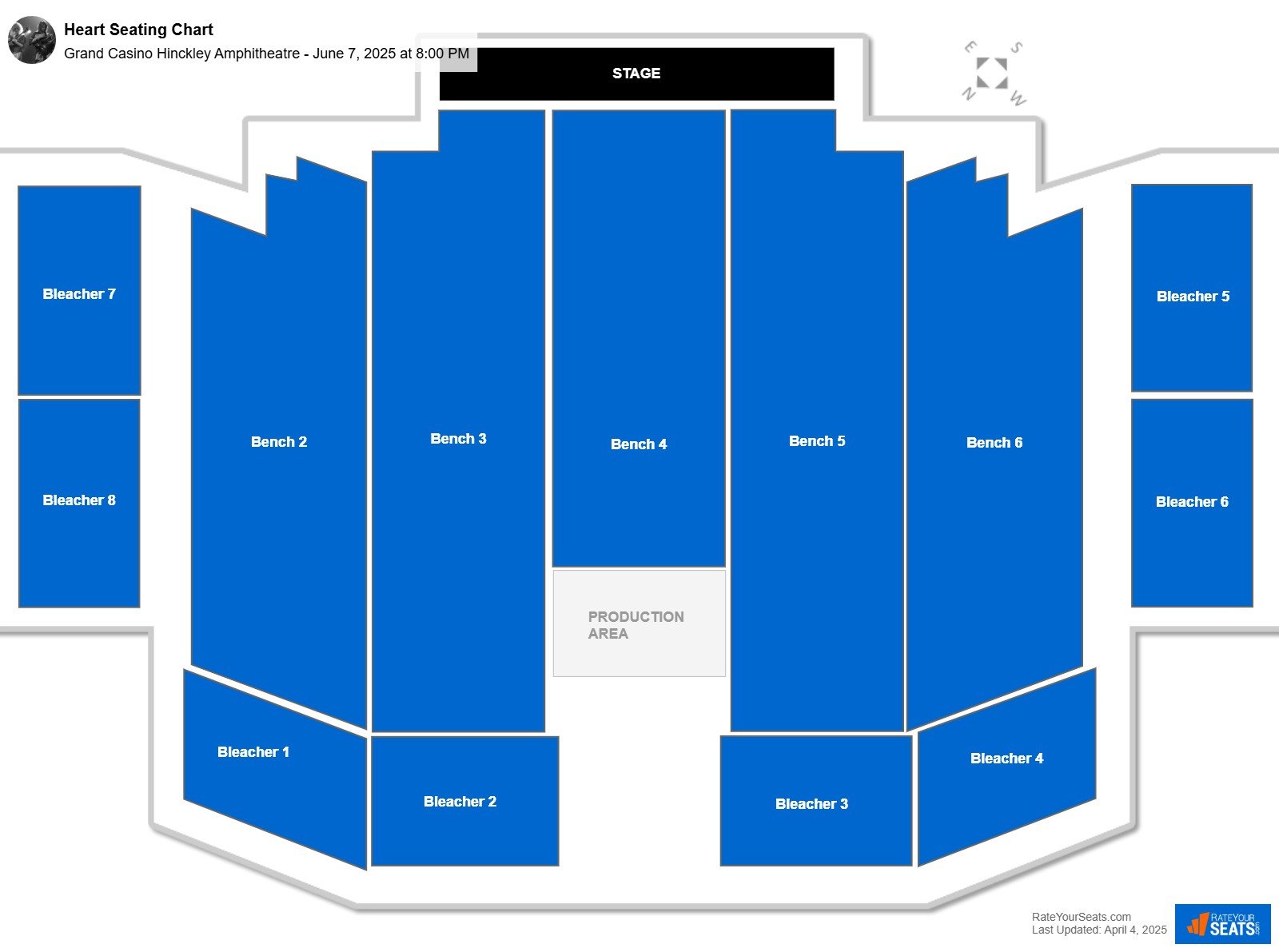 Heart seating chart Grand Casino Hinckley Amphitheatre