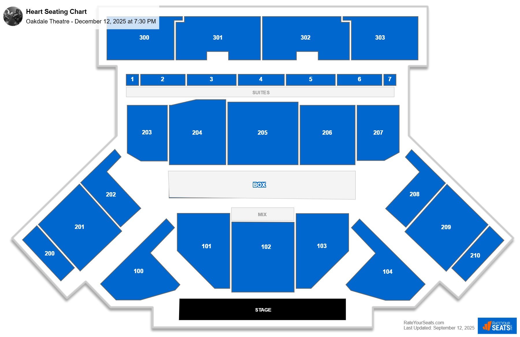 Heart seating chart Oakdale Theatre