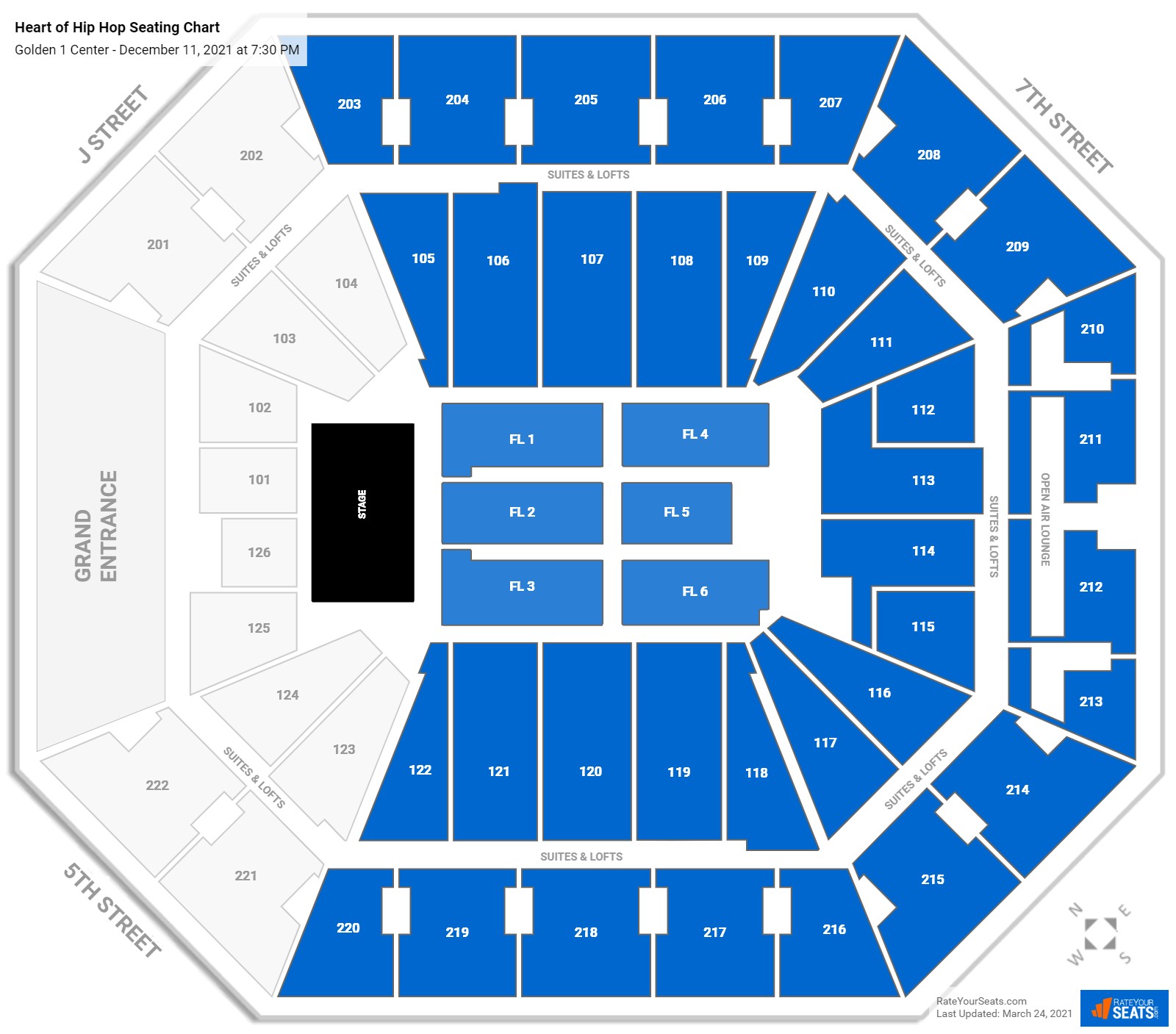 Heart of Hip Hop seating chart Golden 1 Center