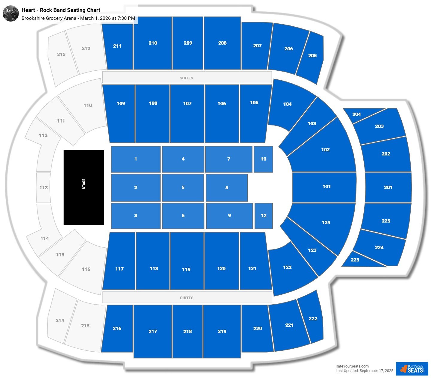 Heart - Rock Band seating chart Brookshire Grocery Arena