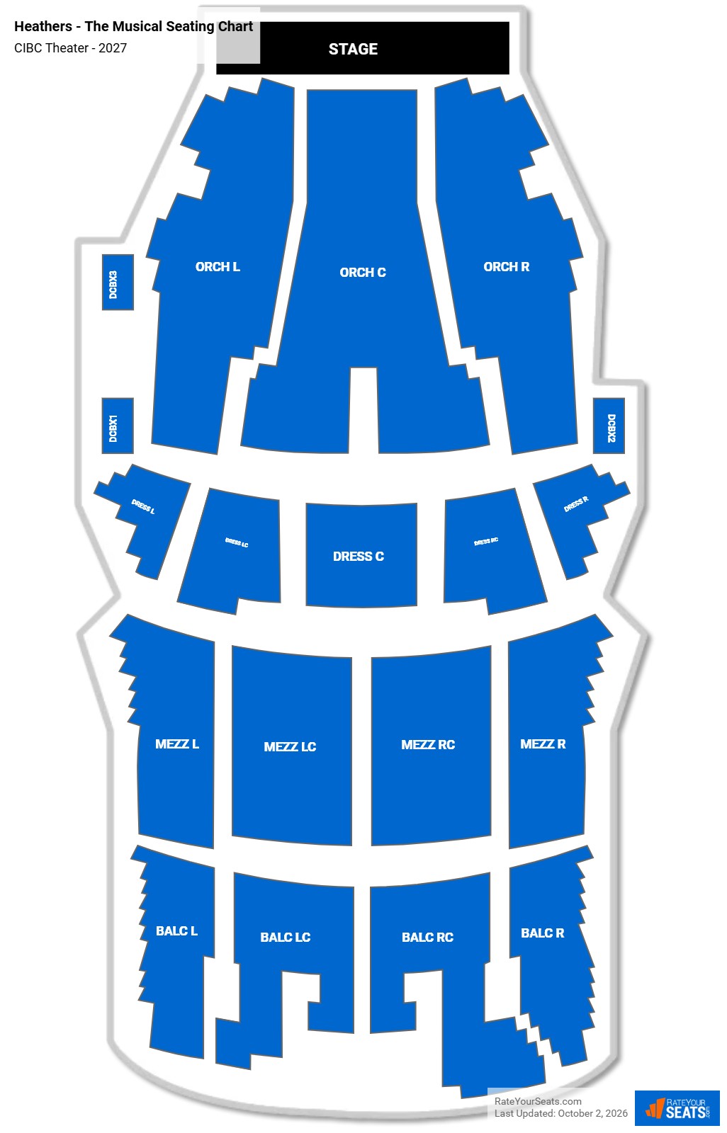Heathers - The Musical Seating Chart at CIBC Theater