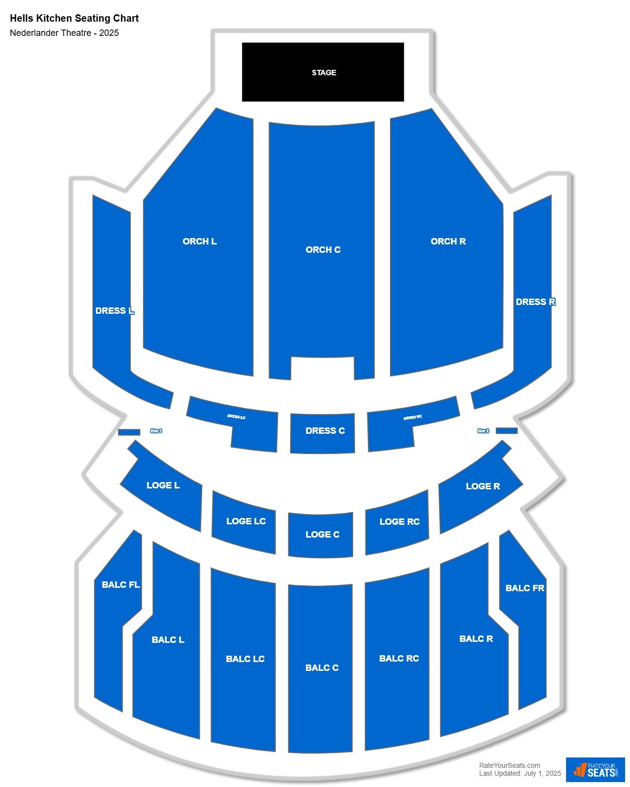 Hells Kitchen seating chart Nederlander Theatre (Chicago)