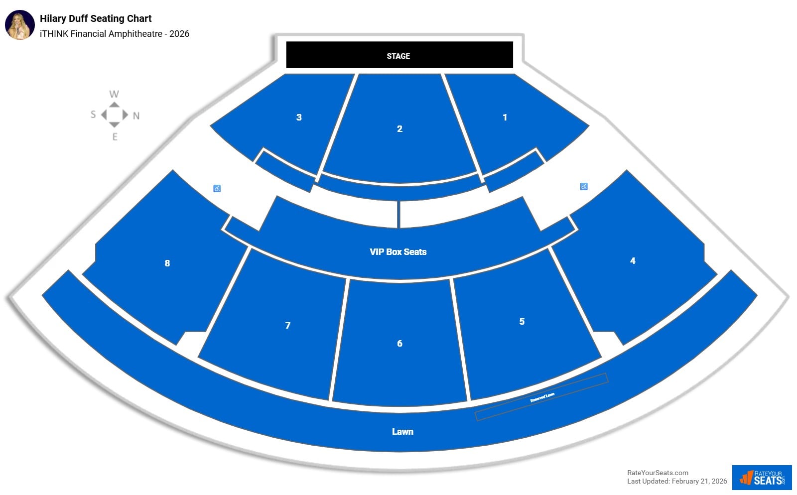 Hilary Duff seating chart iTHINK Financial Amphitheatre