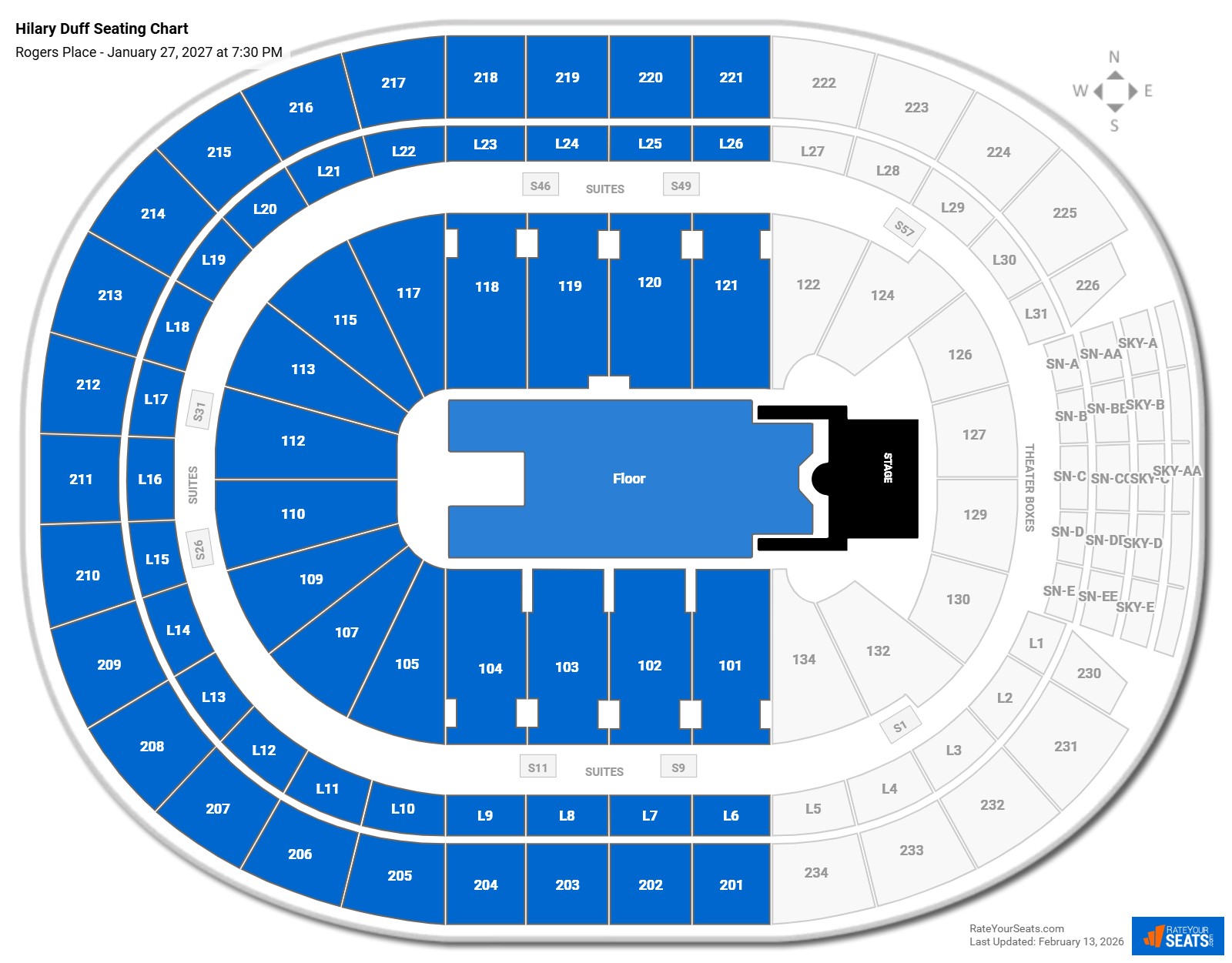 Hilary Duff seating chart Rogers Place