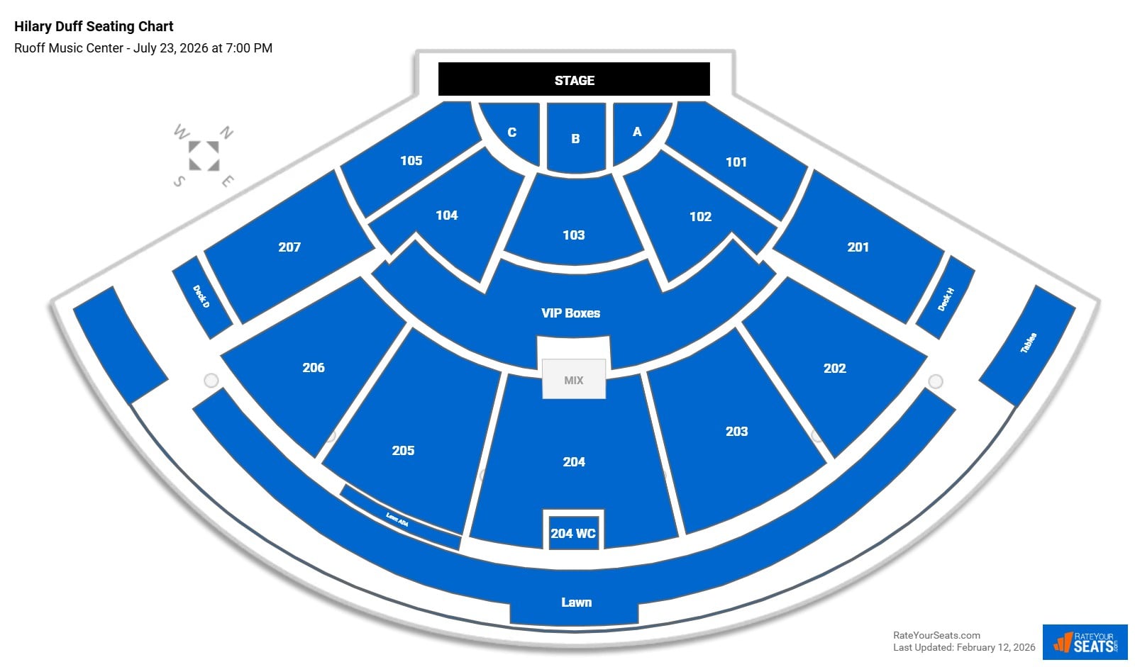 Hilary Duff seating chart Ruoff Music Center