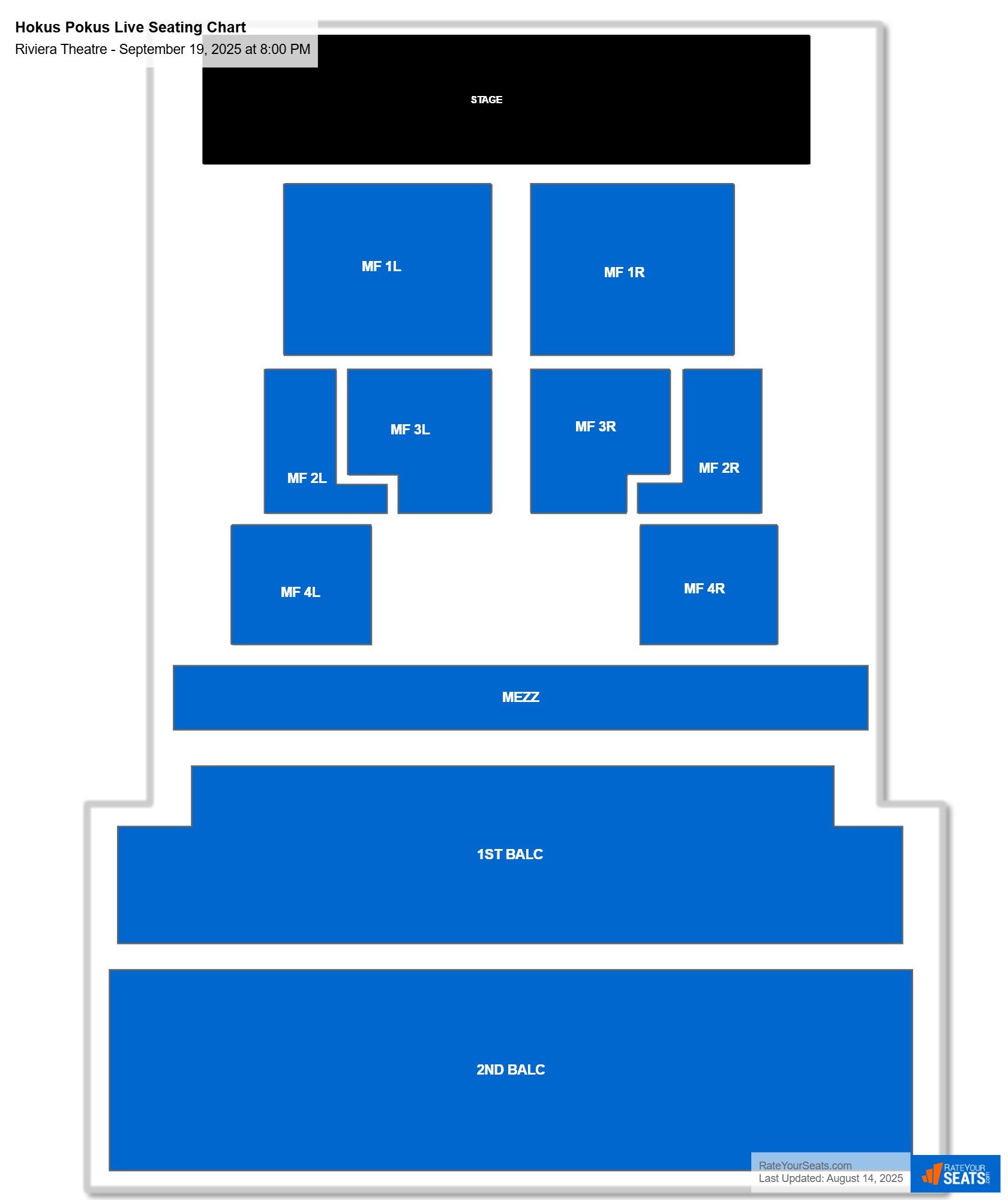 Hokus Pokus Live seating chart Riviera Theatre