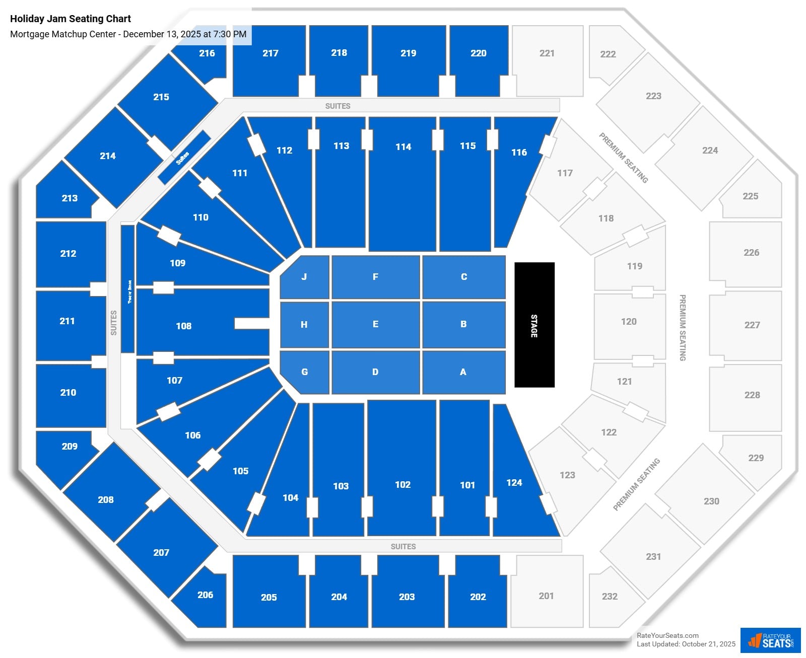 Holiday Jam seating chart Mortgage Matchup Center