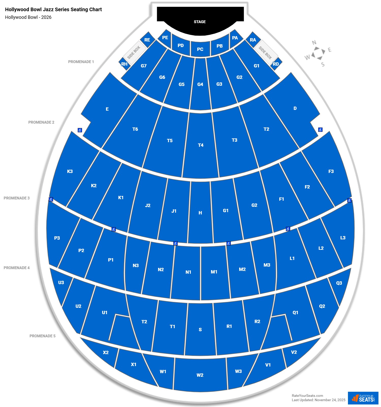 Hollywood Bowl Jazz Series seating chart Hollywood Bowl