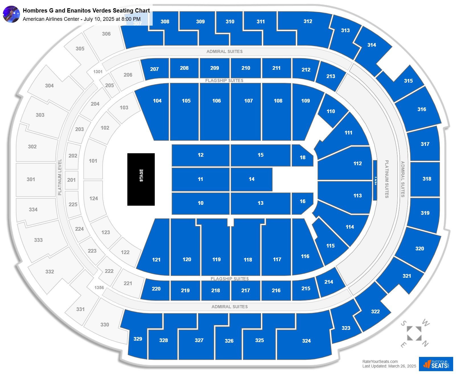 Hombres G and Enanitos Verdes seating chart American Airlines Center