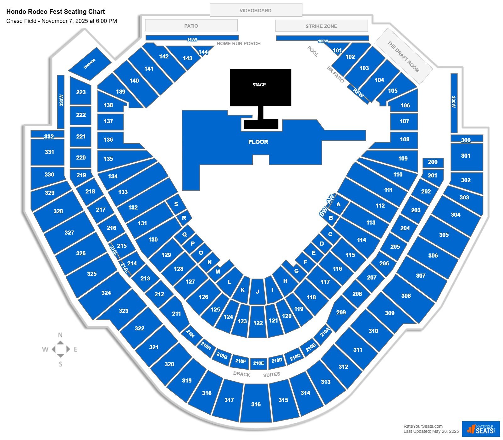 Hondo Rodeo Fest seating chart Chase Field