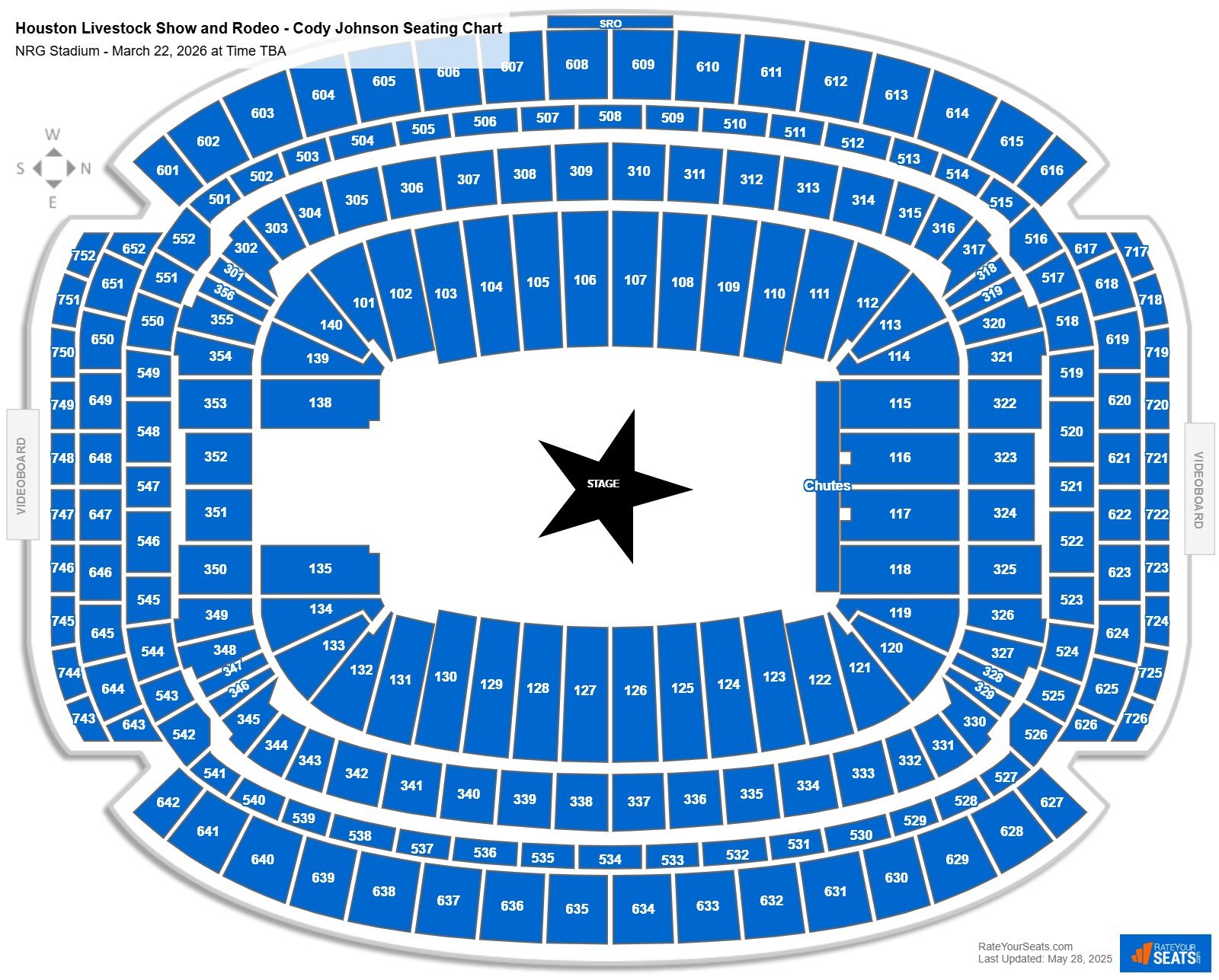 Houston Livestock Show and Rodeo - Cody Johnson seating chart NRG Stadium