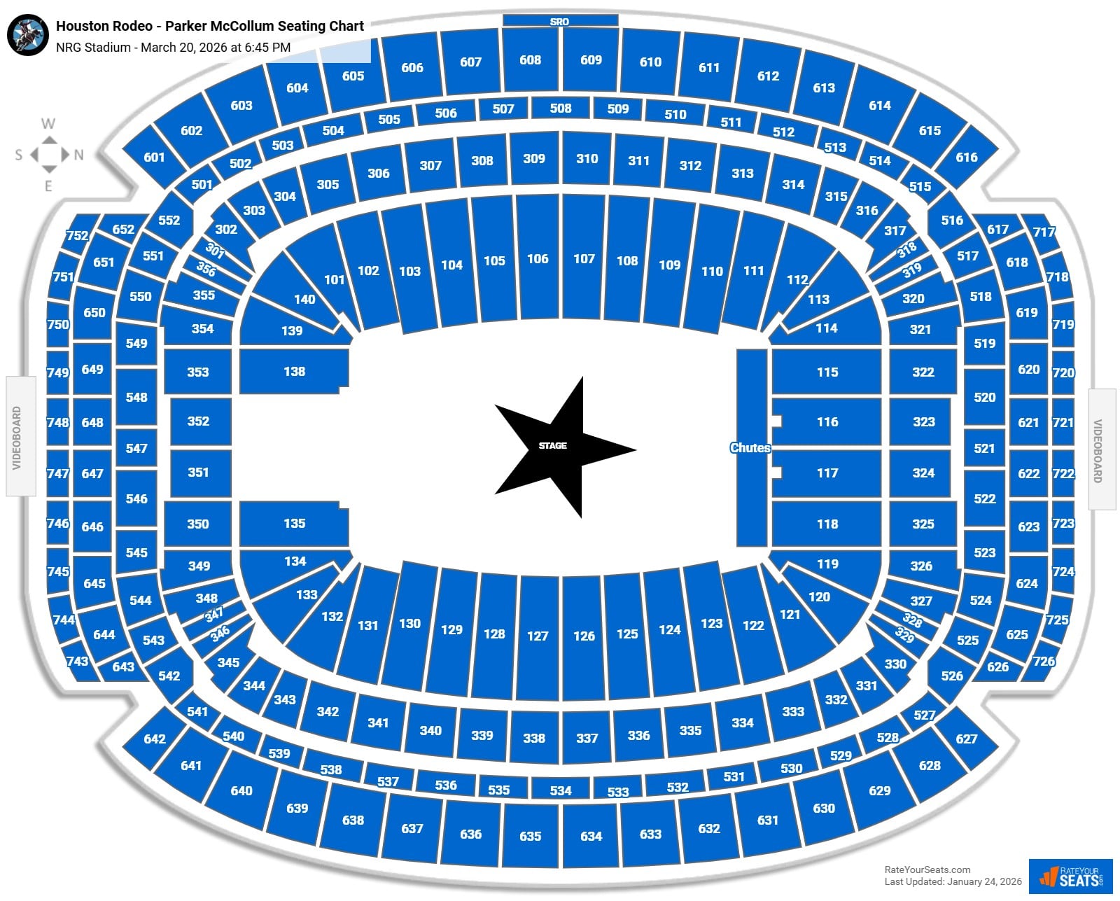 Houston Rodeo - Parker McCollum seating chart NRG Stadium