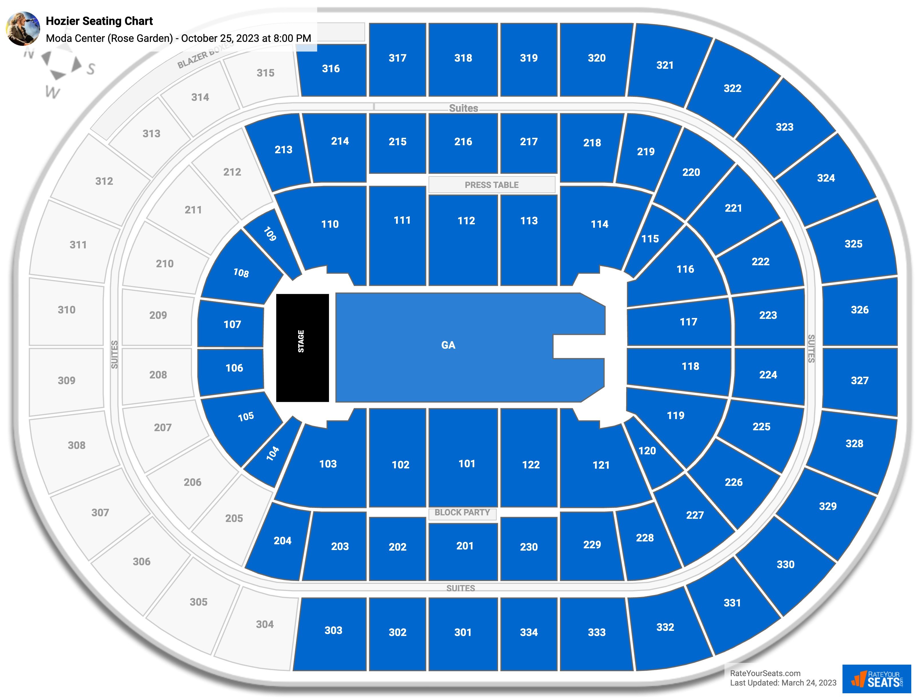 Moda Center Seating Chart Pink Concert Matttroy