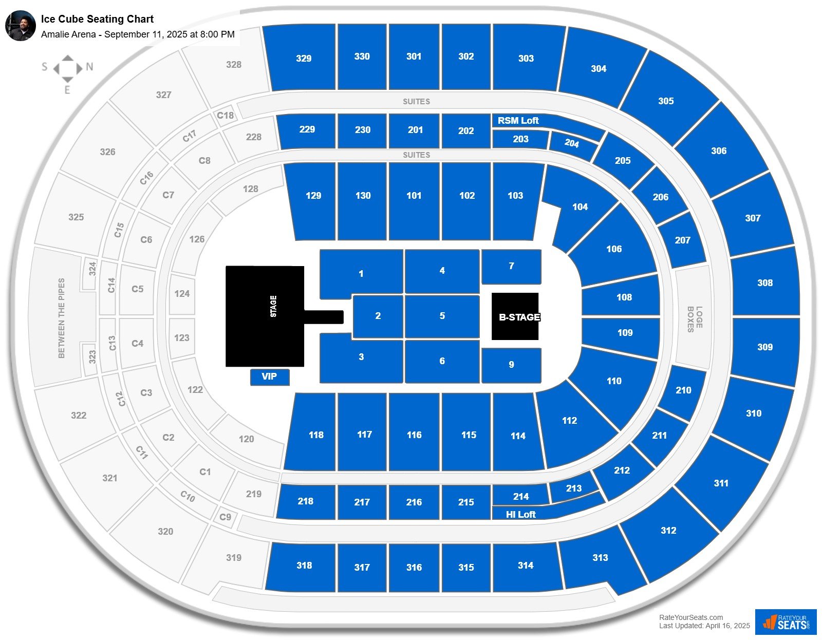 Ice Cube seating chart Amalie Arena