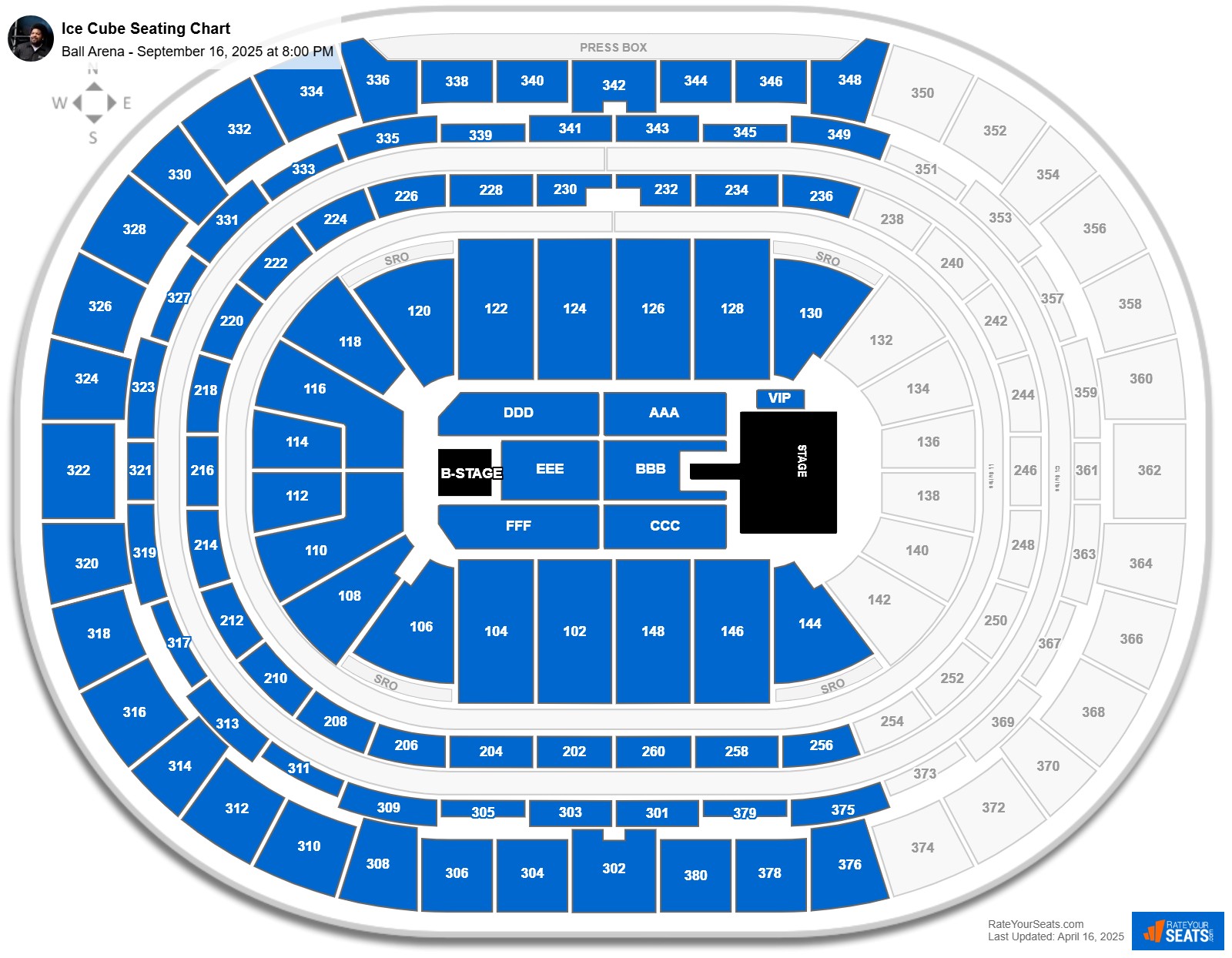 Ice Cube seating chart Ball Arena