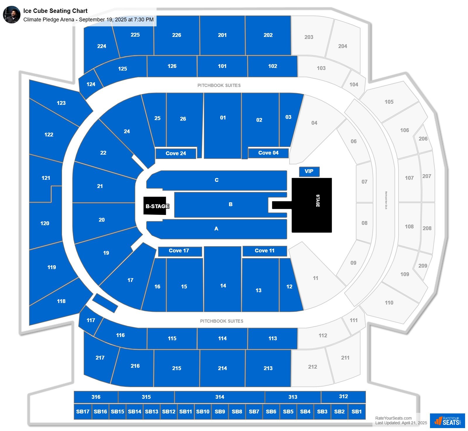 Ice Cube seating chart Climate Pledge Arena