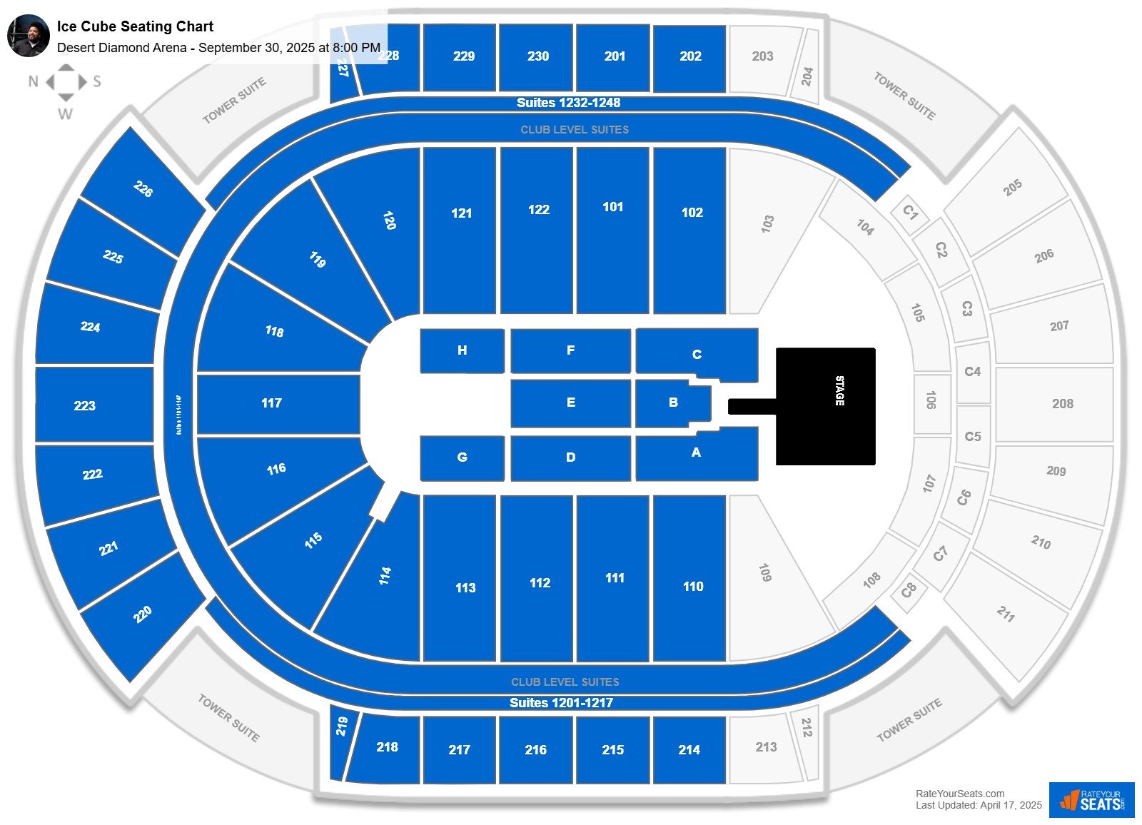 Ice Cube seating chart Desert Diamond Arena