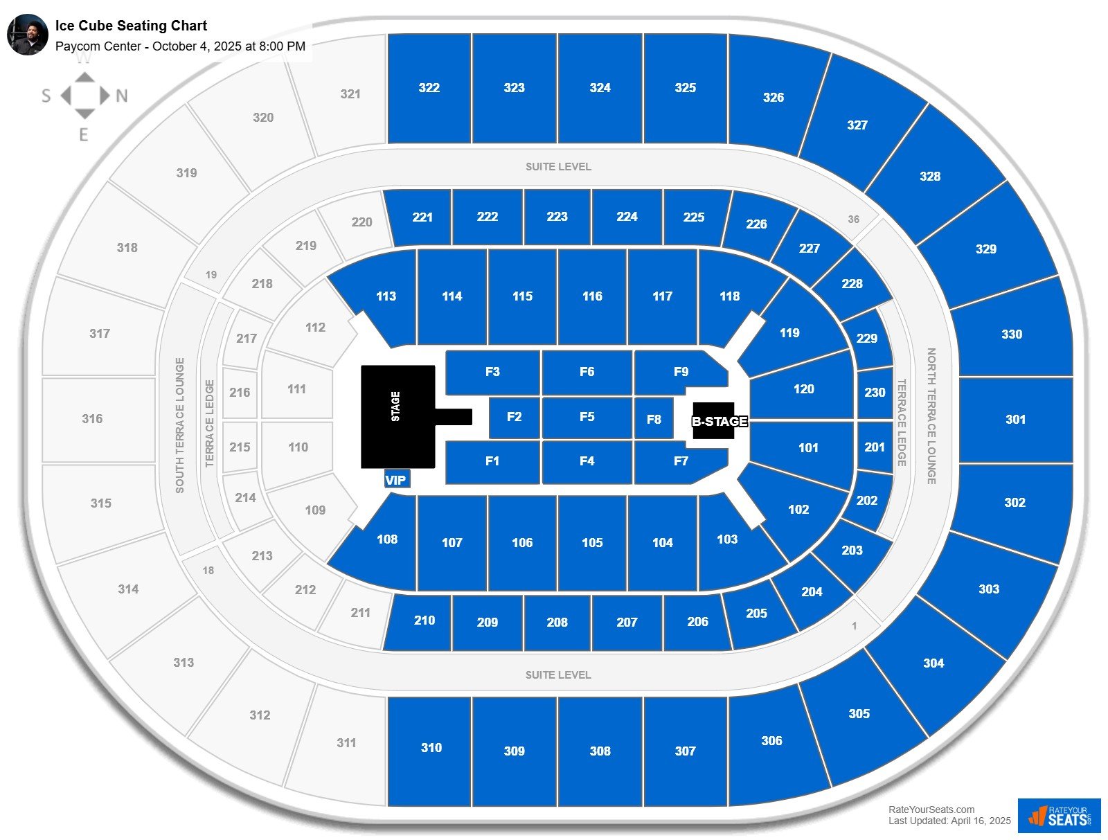 Ice Cube seating chart Paycom Center