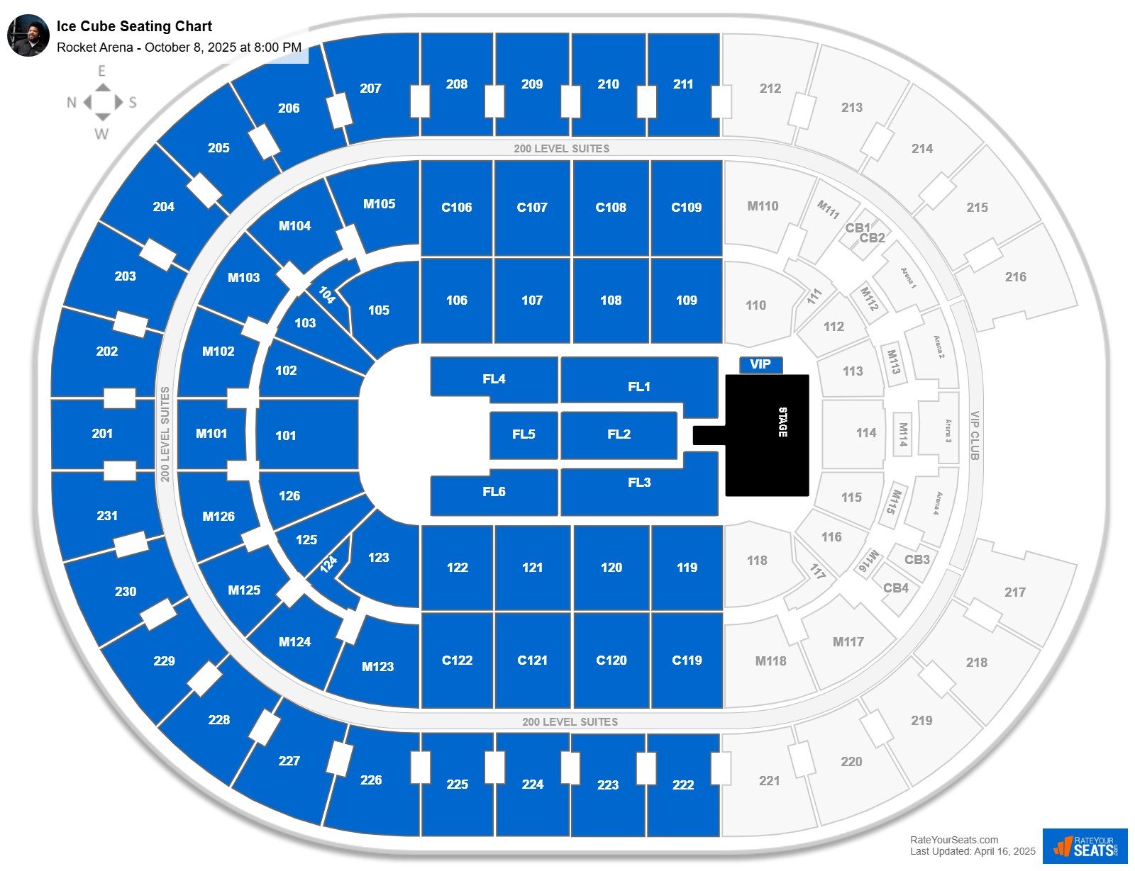 Ice Cube seating chart Rocket Arena