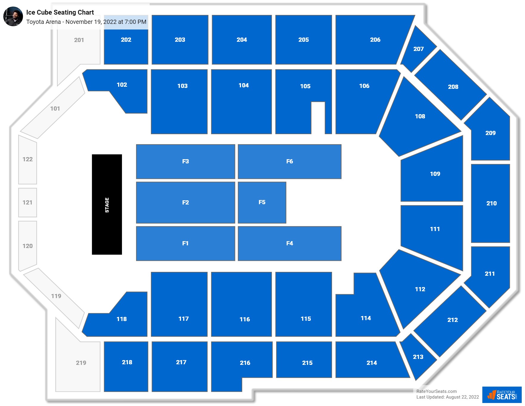 Toyota Arena Seating Chart