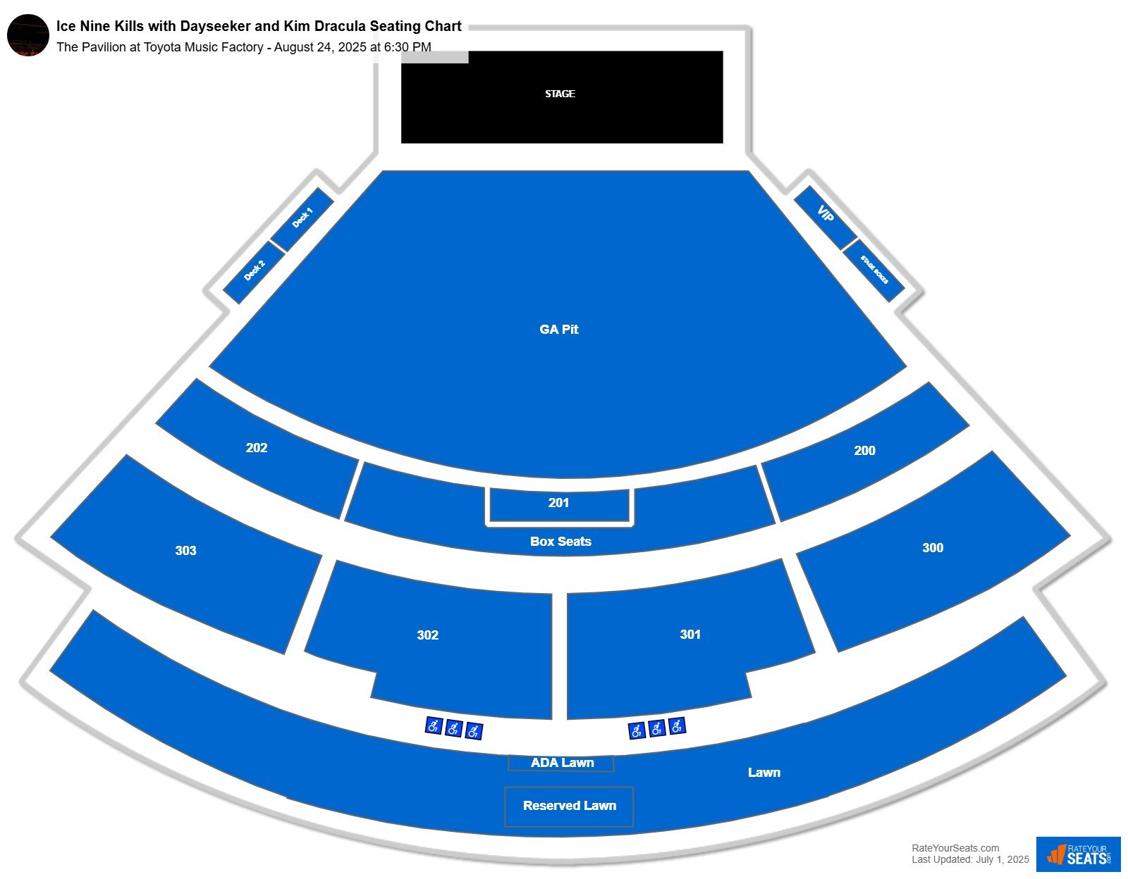 Ice Nine Kills with Dayseeker and Kim Dracula seating chart The Pavilion at Toyota Music Factory