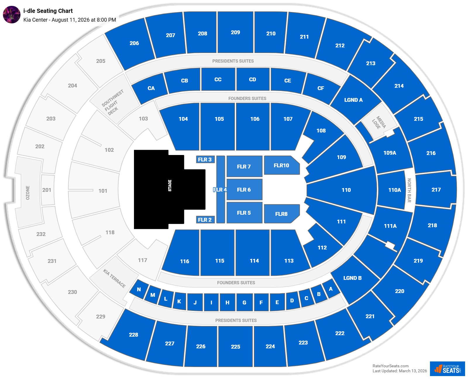 i-dle seating chart Kia Center