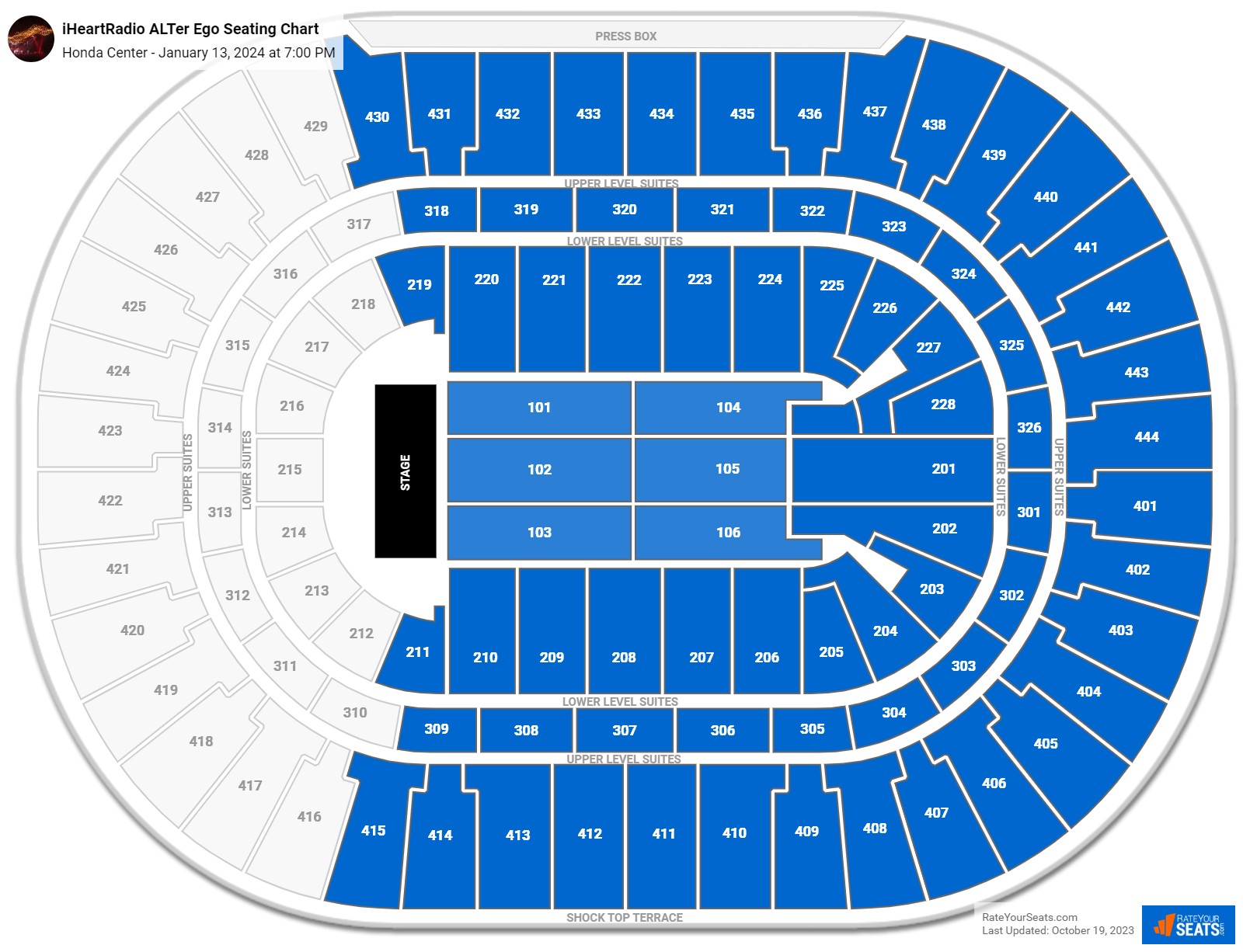 iHeartRadio ALTer Ego seating chart Honda Center