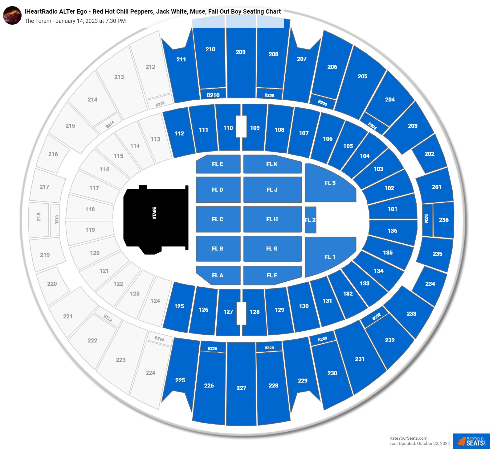 iHeartRadio ALTer Ego - Red Hot Chili Peppers, Jack White, Muse, Fall Out Boy seating chart The Forum