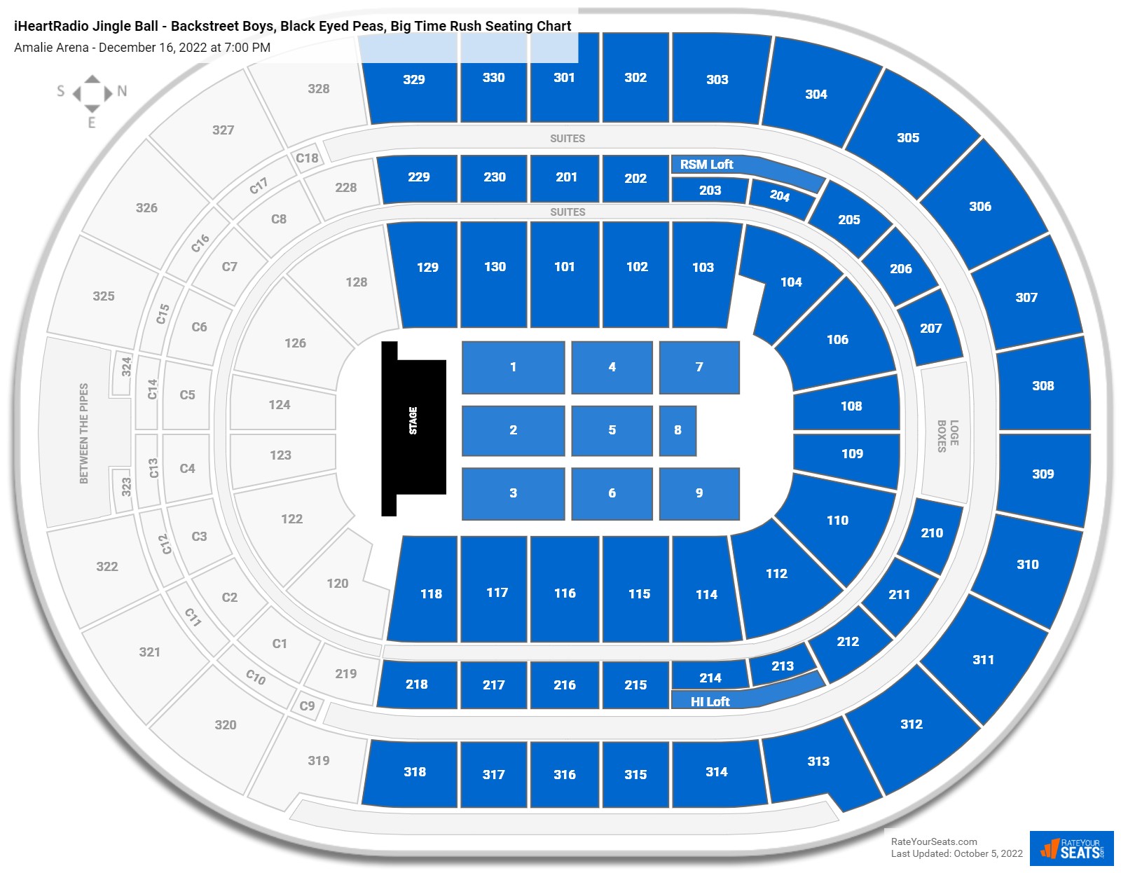 iHeartRadio Jingle Ball - Backstreet Boys, Black Eyed Peas, Big Time Rush seating chart Amalie Arena