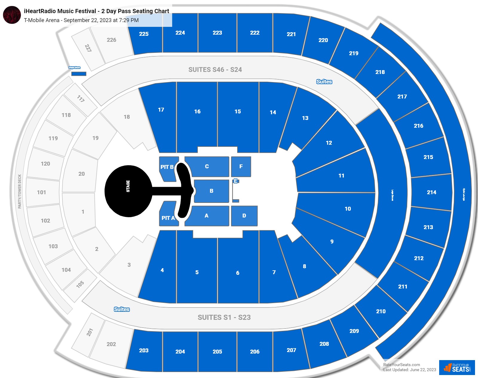 TMobile Arena Concert Seating Chart