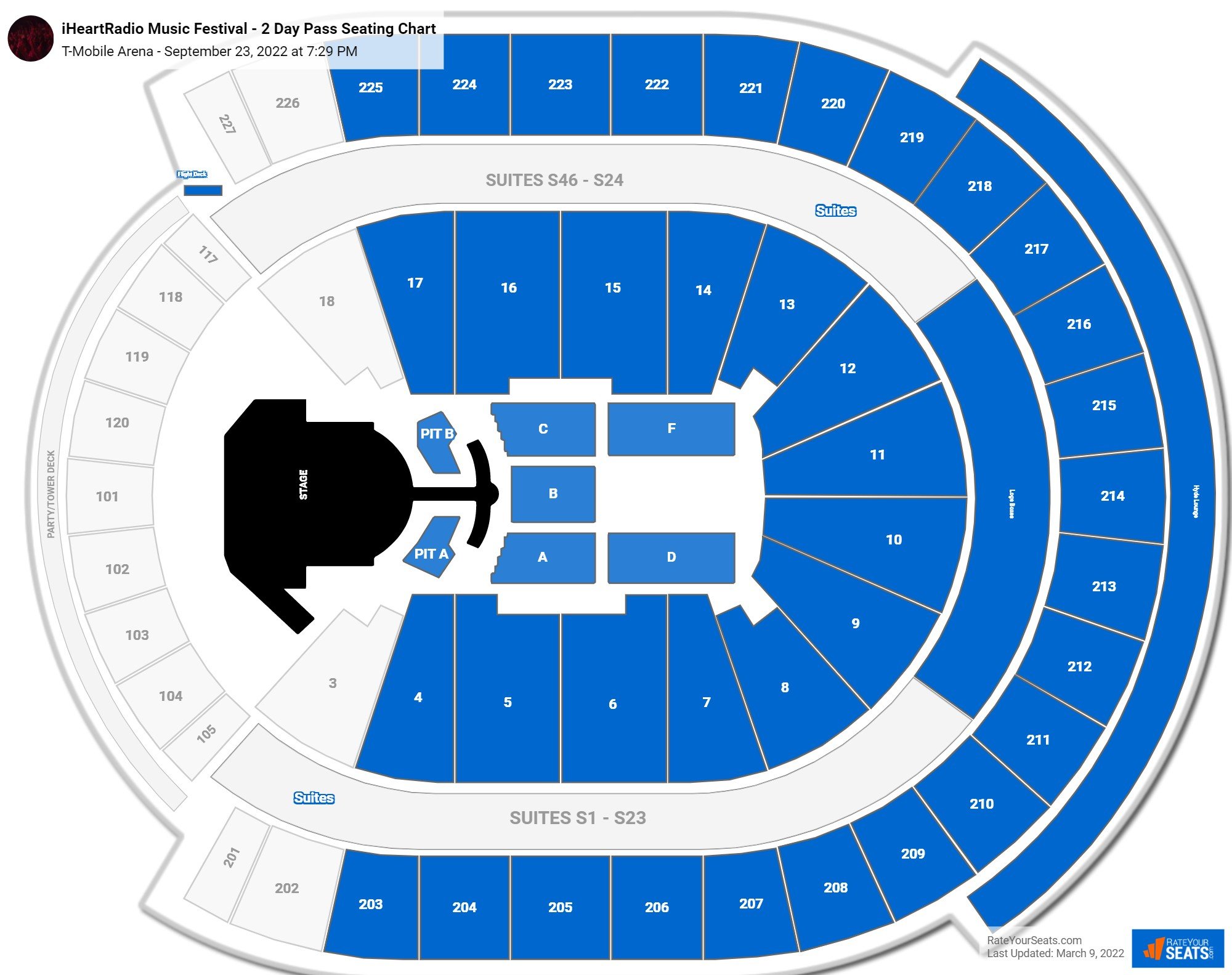 TMobile Arena Concert Seating Chart