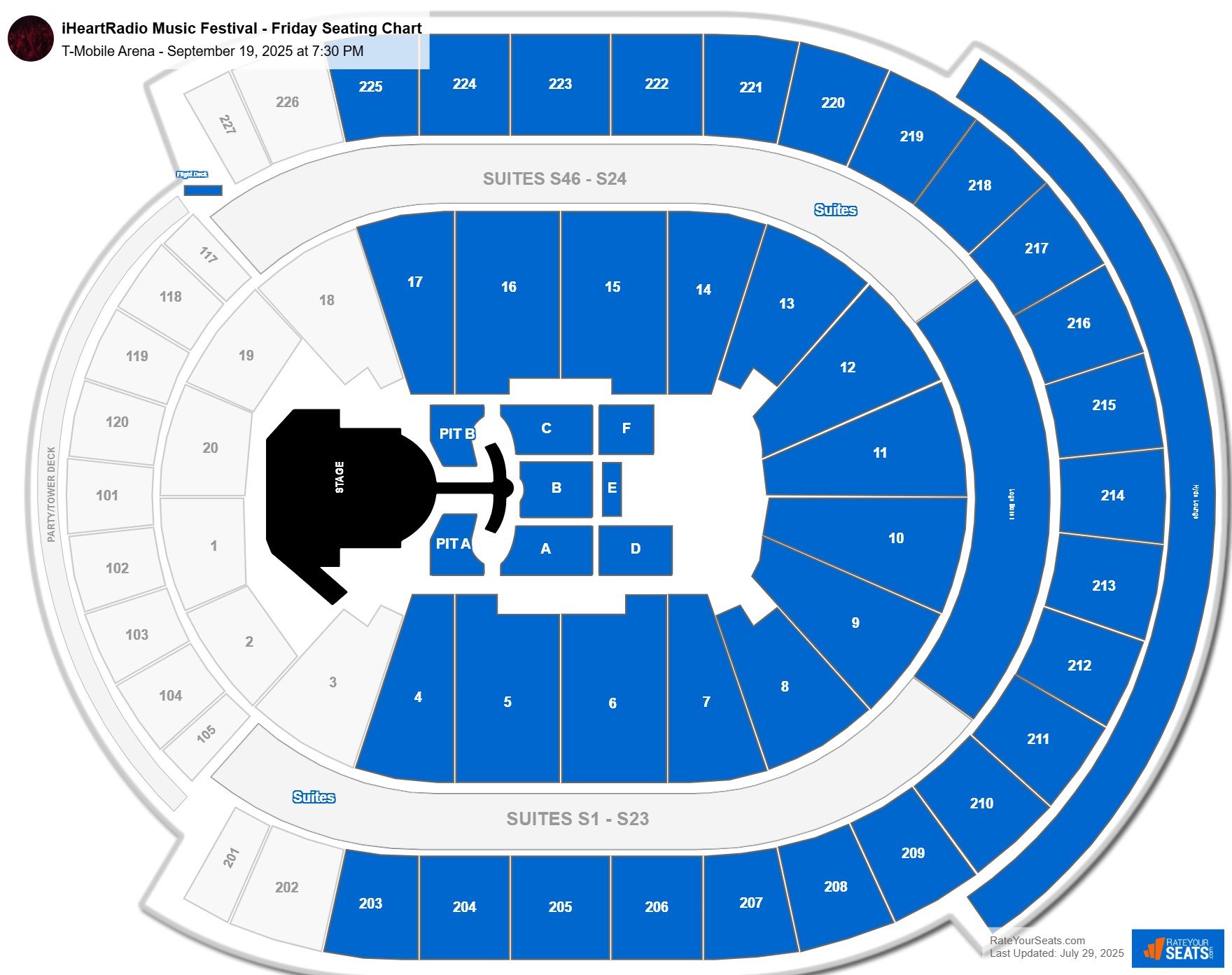 iHeartRadio Music Festival - Friday seating chart T-Mobile Arena