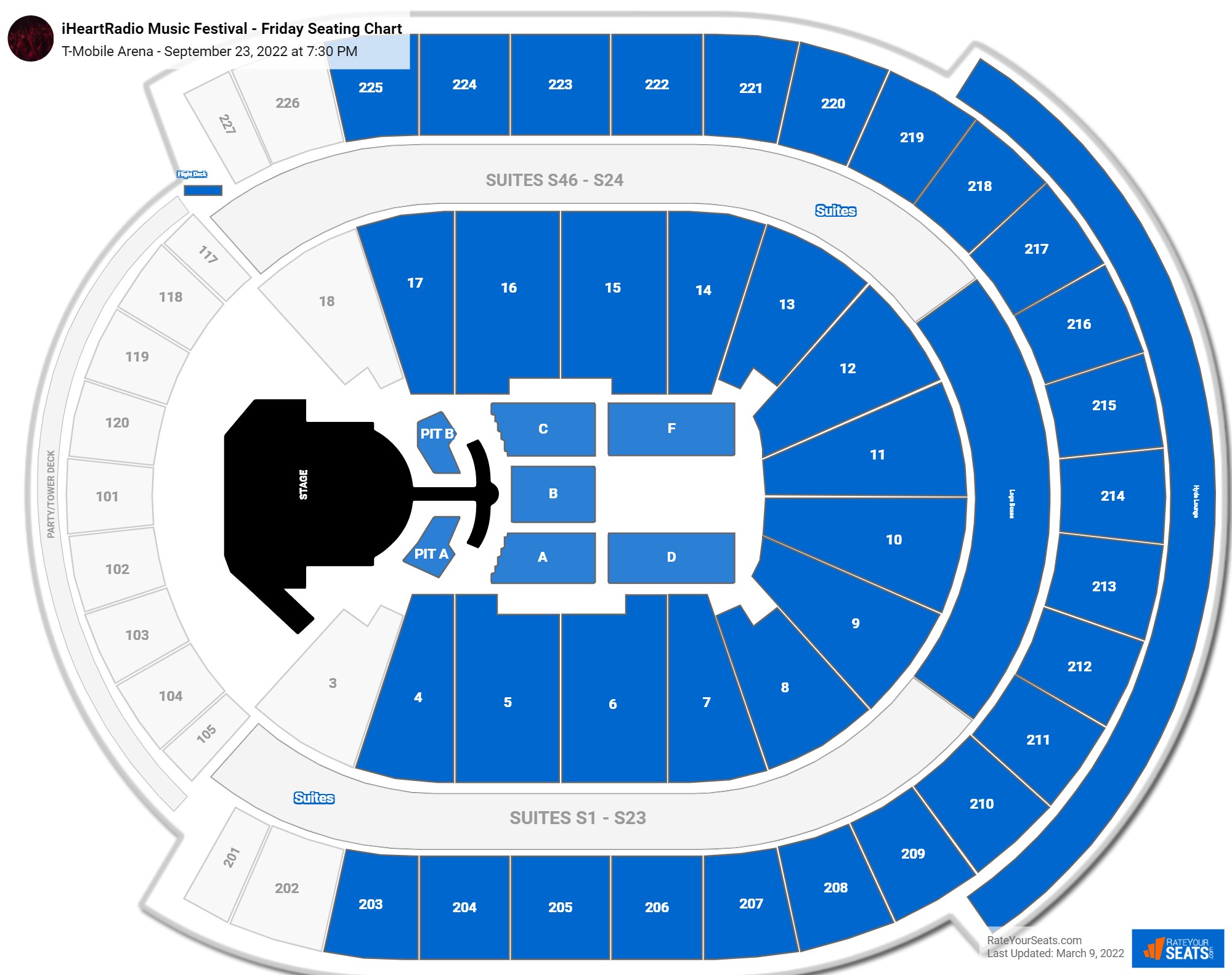 iHeartRadio Music Festival - Friday seating chart T-Mobile Arena