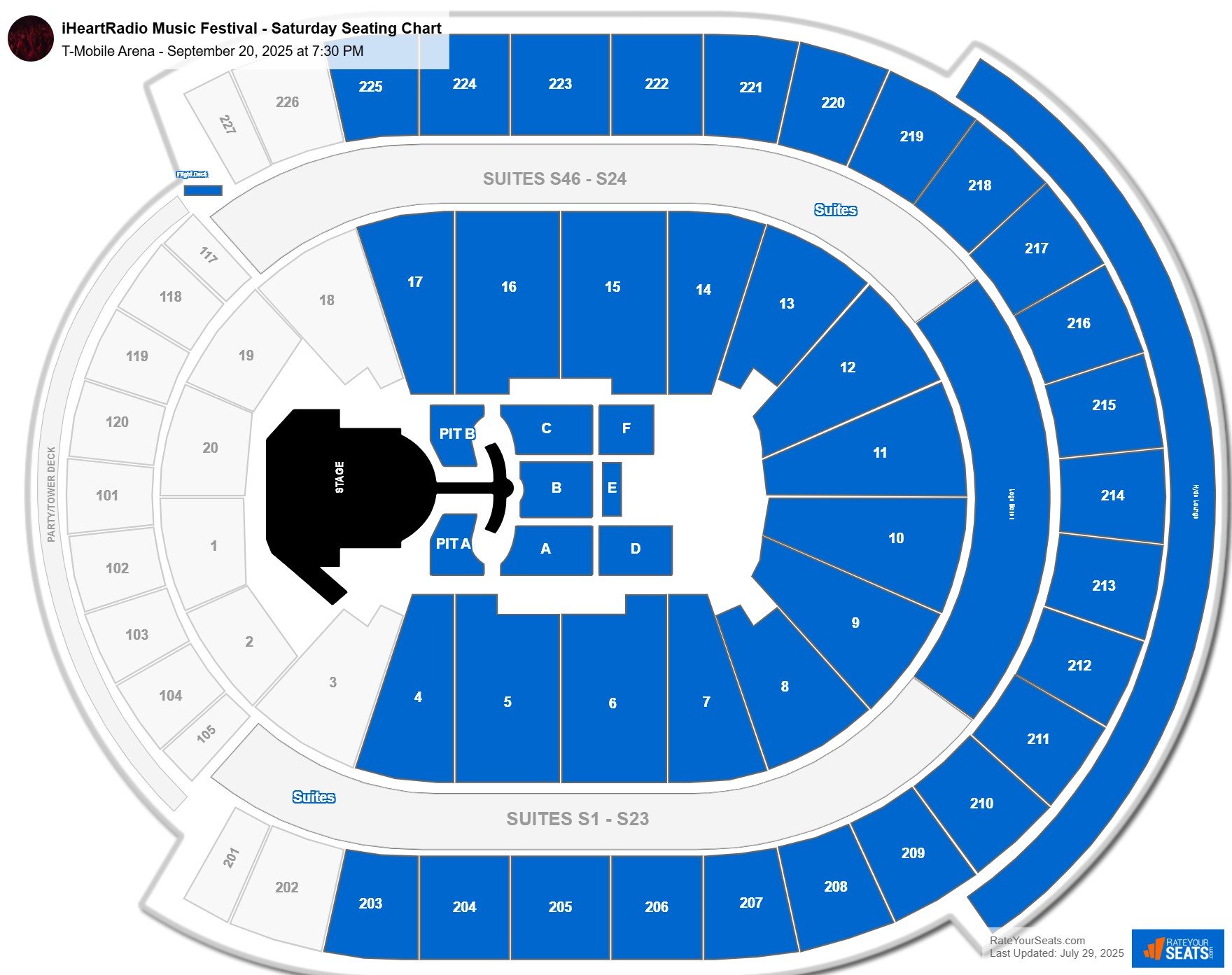 iHeartRadio Music Festival - Saturday seating chart T-Mobile Arena