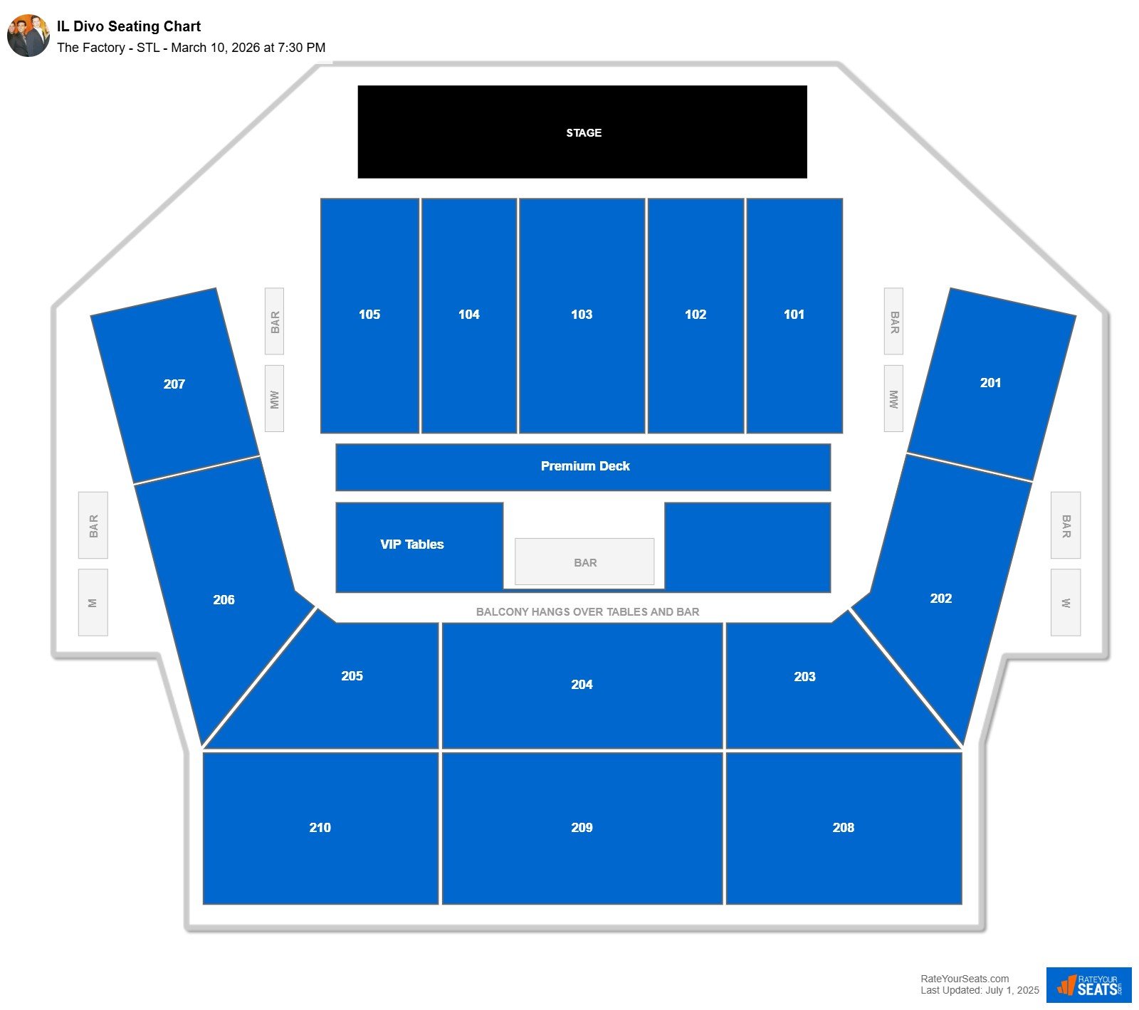 IL Divo seating chart The Factory - STL