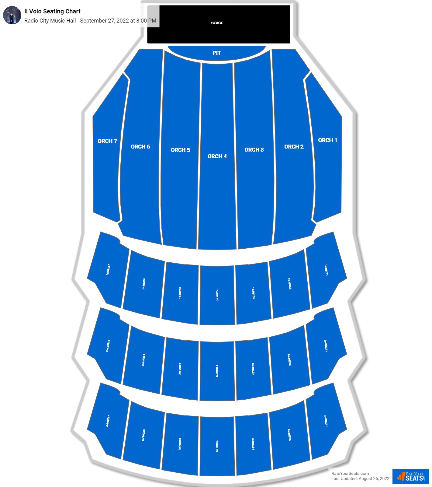 Il Volo seating chart Radio City Music Hall