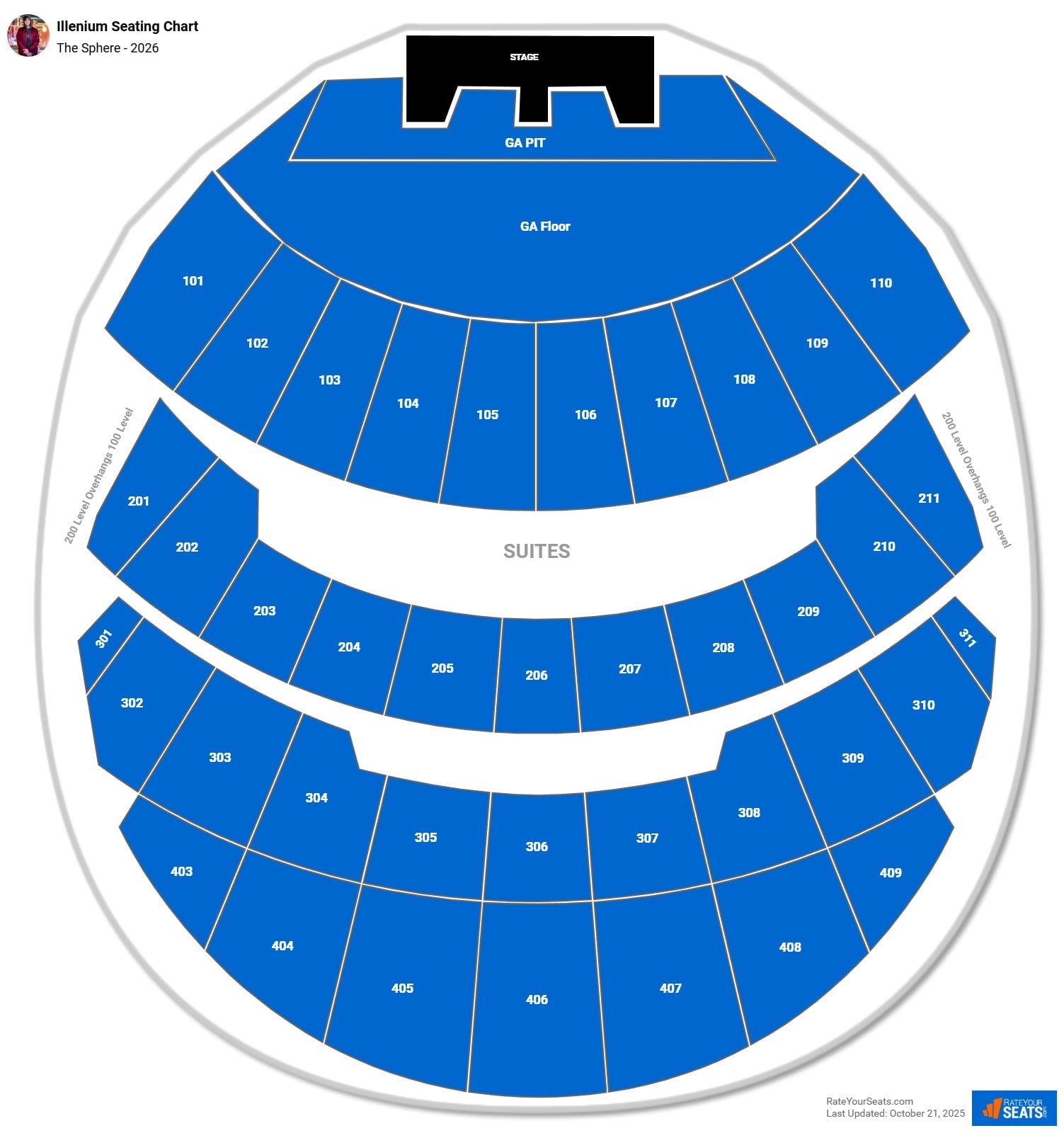 Illenium seating chart The Sphere