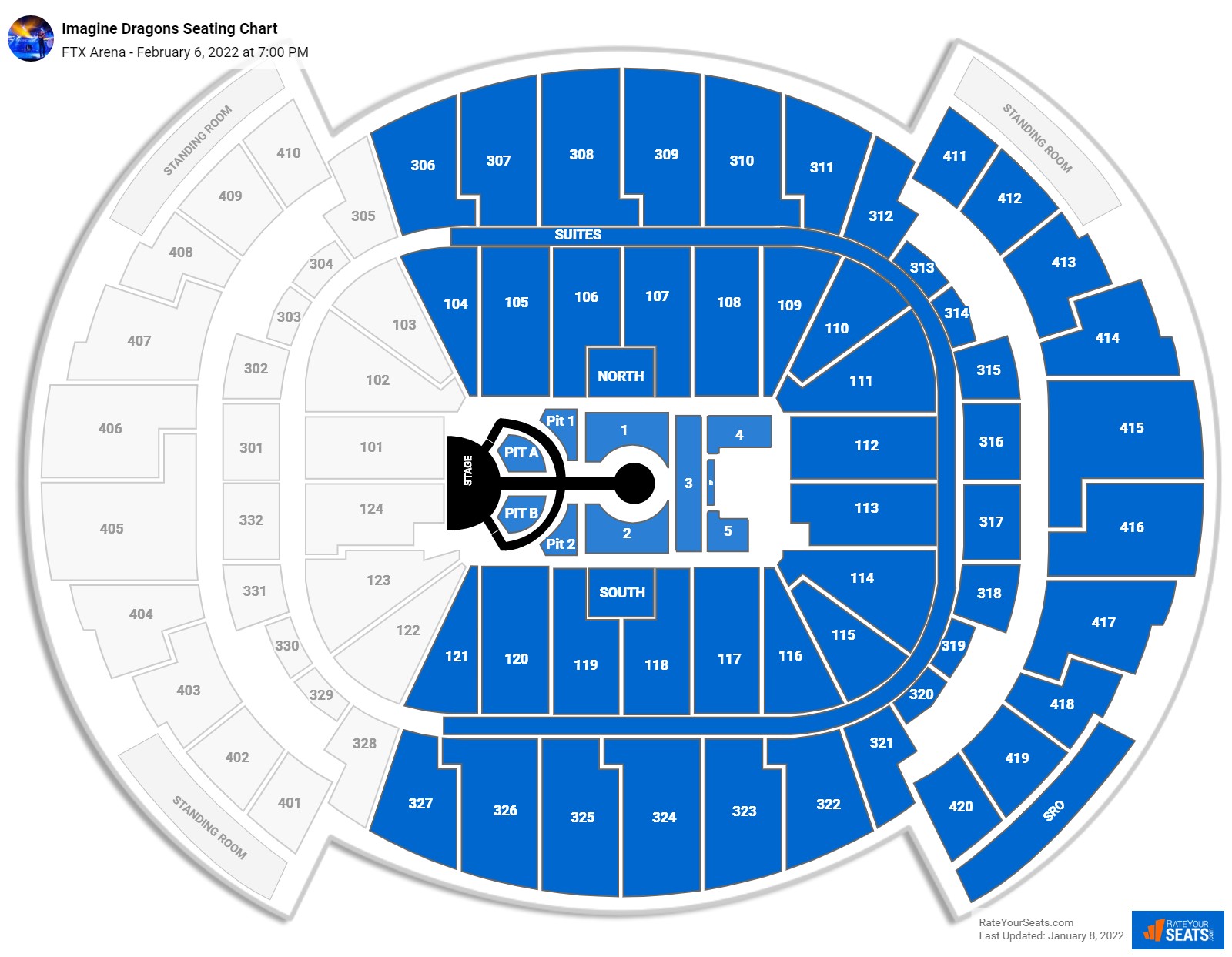 Imagine Dragons seating chart FTX Arena