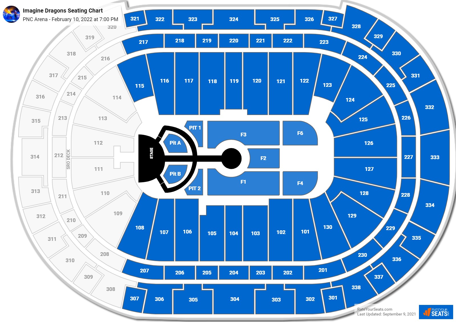 Imagine Dragons seating chart PNC Arena