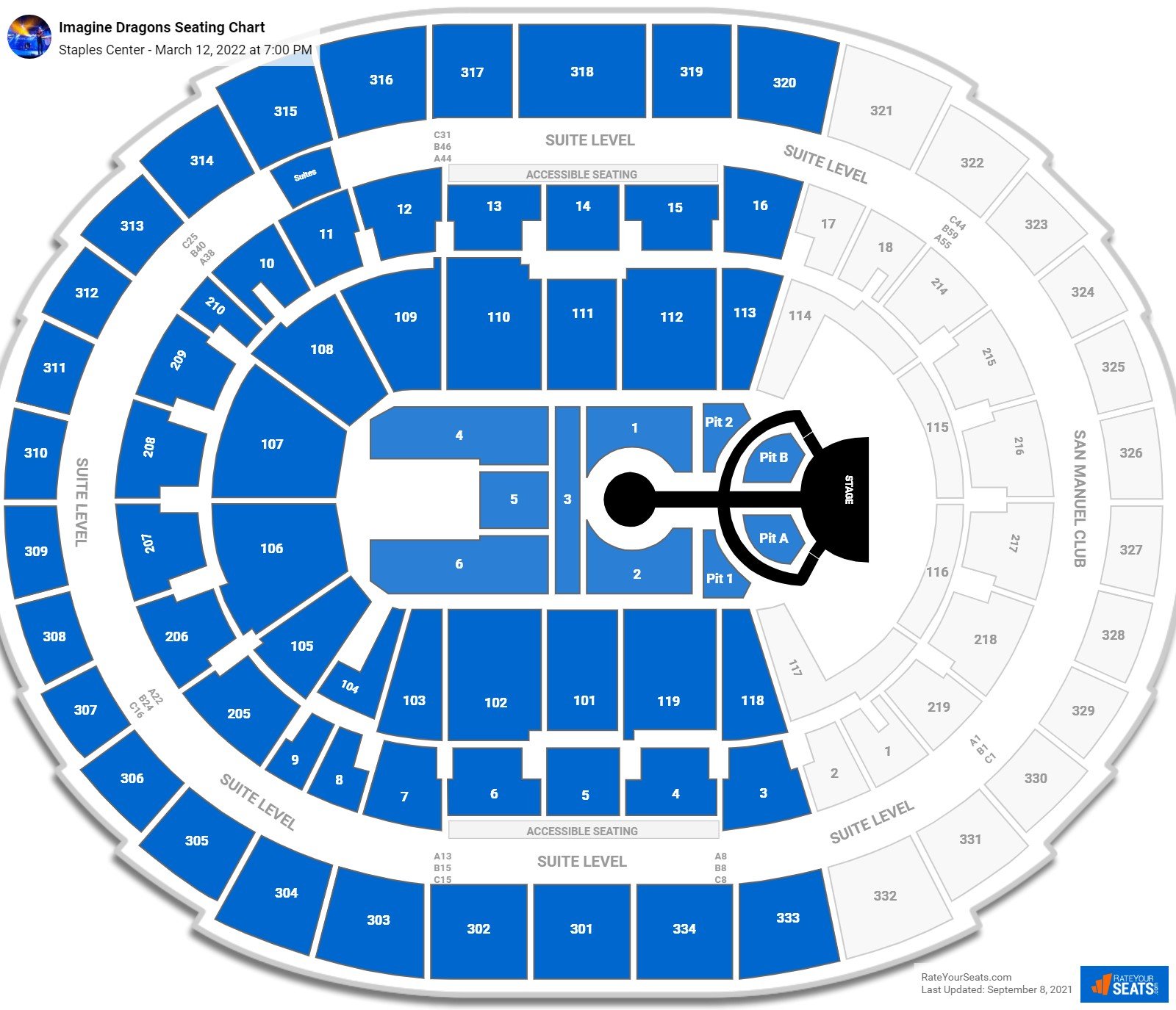 Imagine Dragons seating chart Staples Center