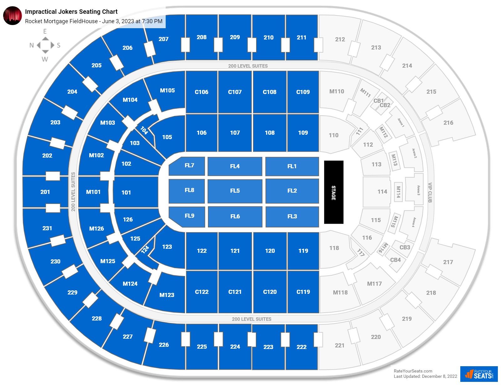 Impractical Jokers seating chart Rocket Mortgage FieldHouse