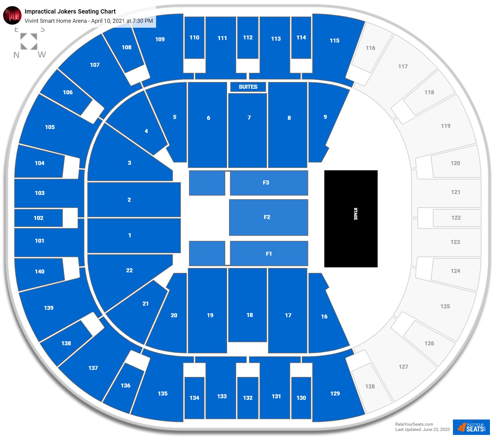 Impractical Jokers seating chart Vivint Smart Home Arena