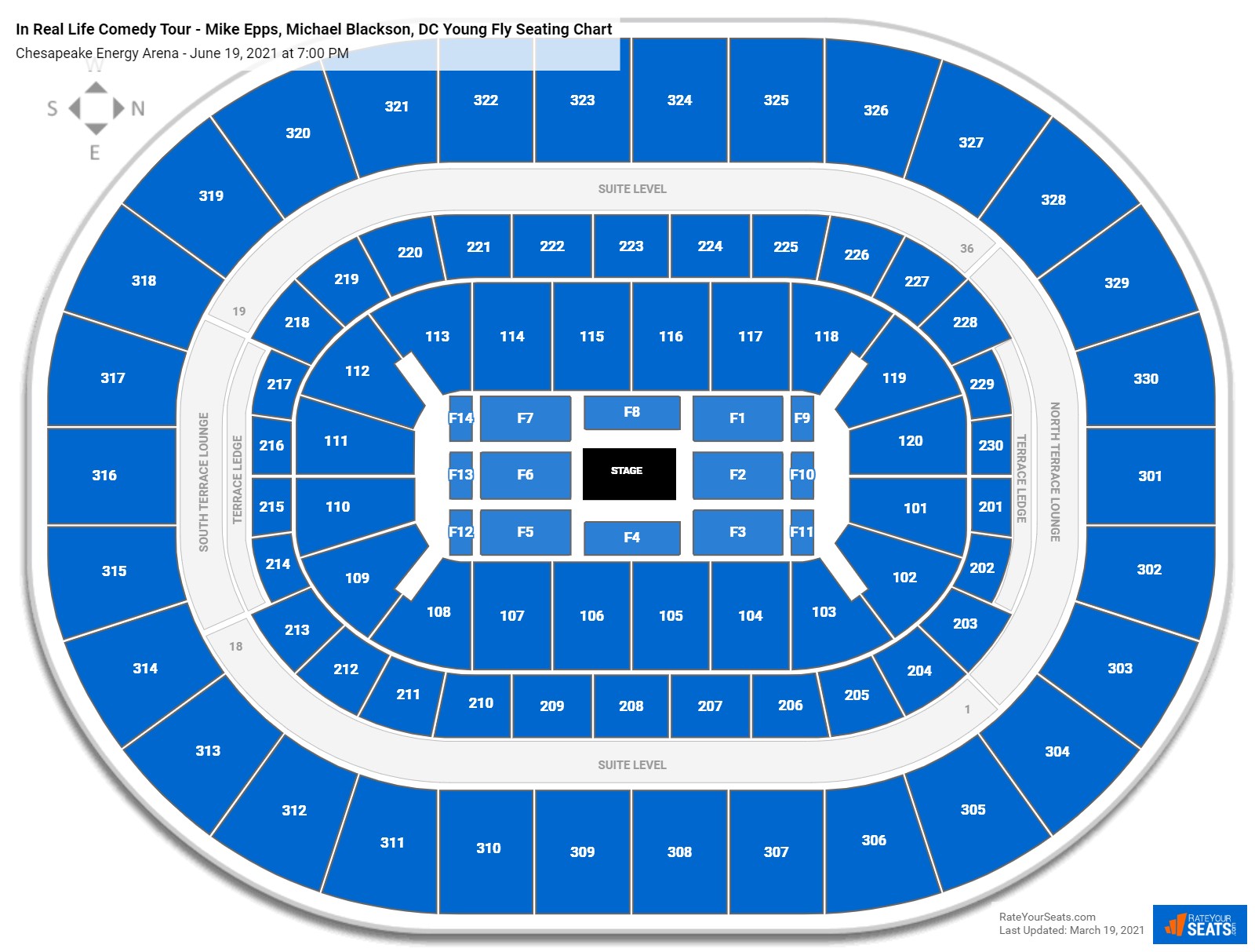 In Real Life Comedy Tour - Mike Epps, Michael Blackson, DC Young Fly seating chart Chesapeake Energy Arena