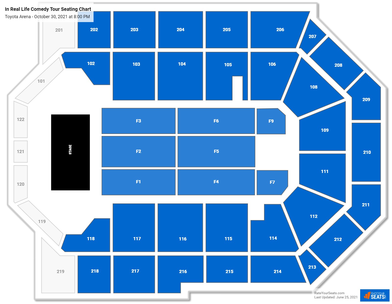 In Real Life Comedy Tour seating chart Toyota Arena