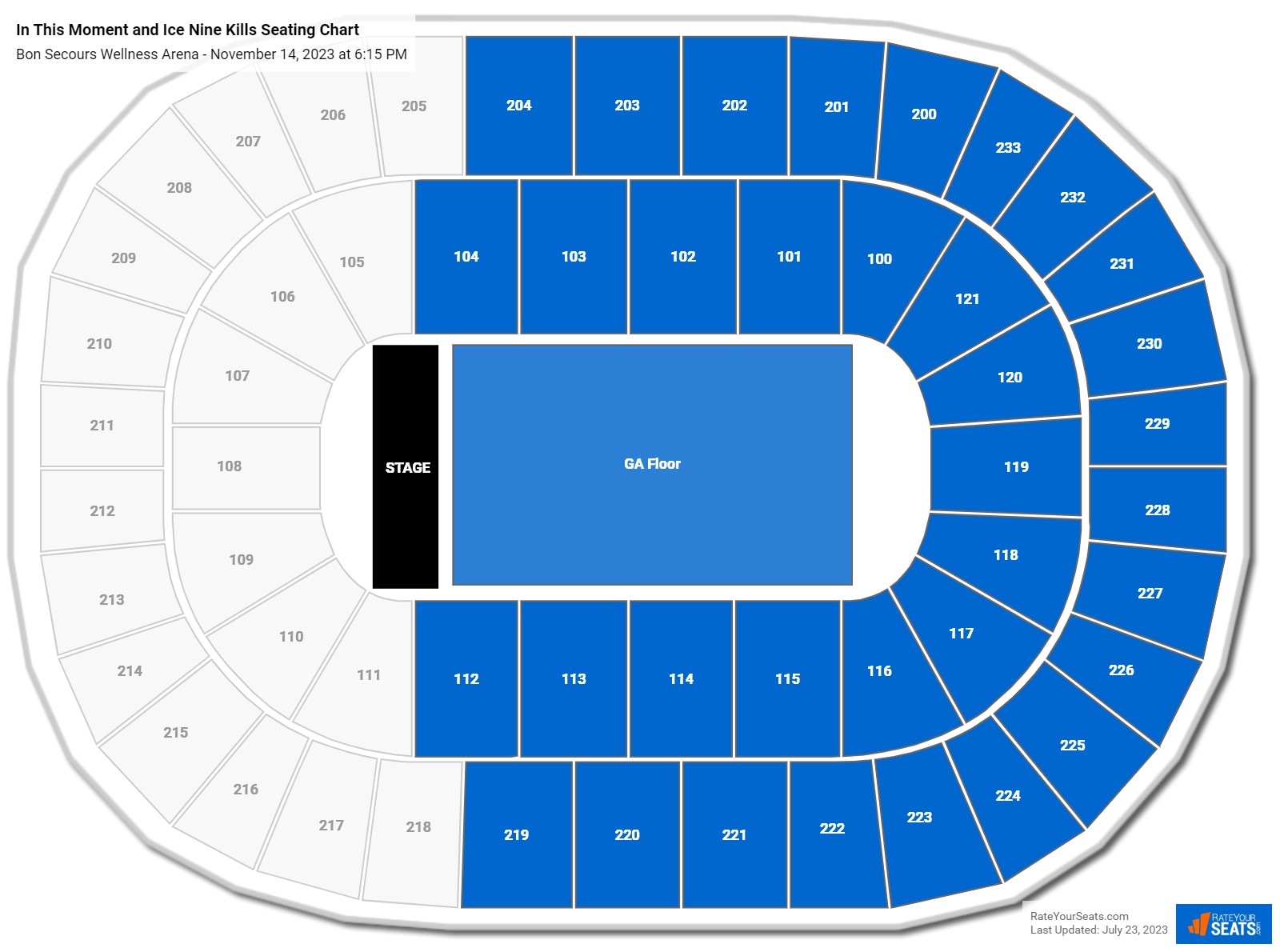 In This Moment and Ice Nine Kills seating chart Bon Secours Wellness Arena