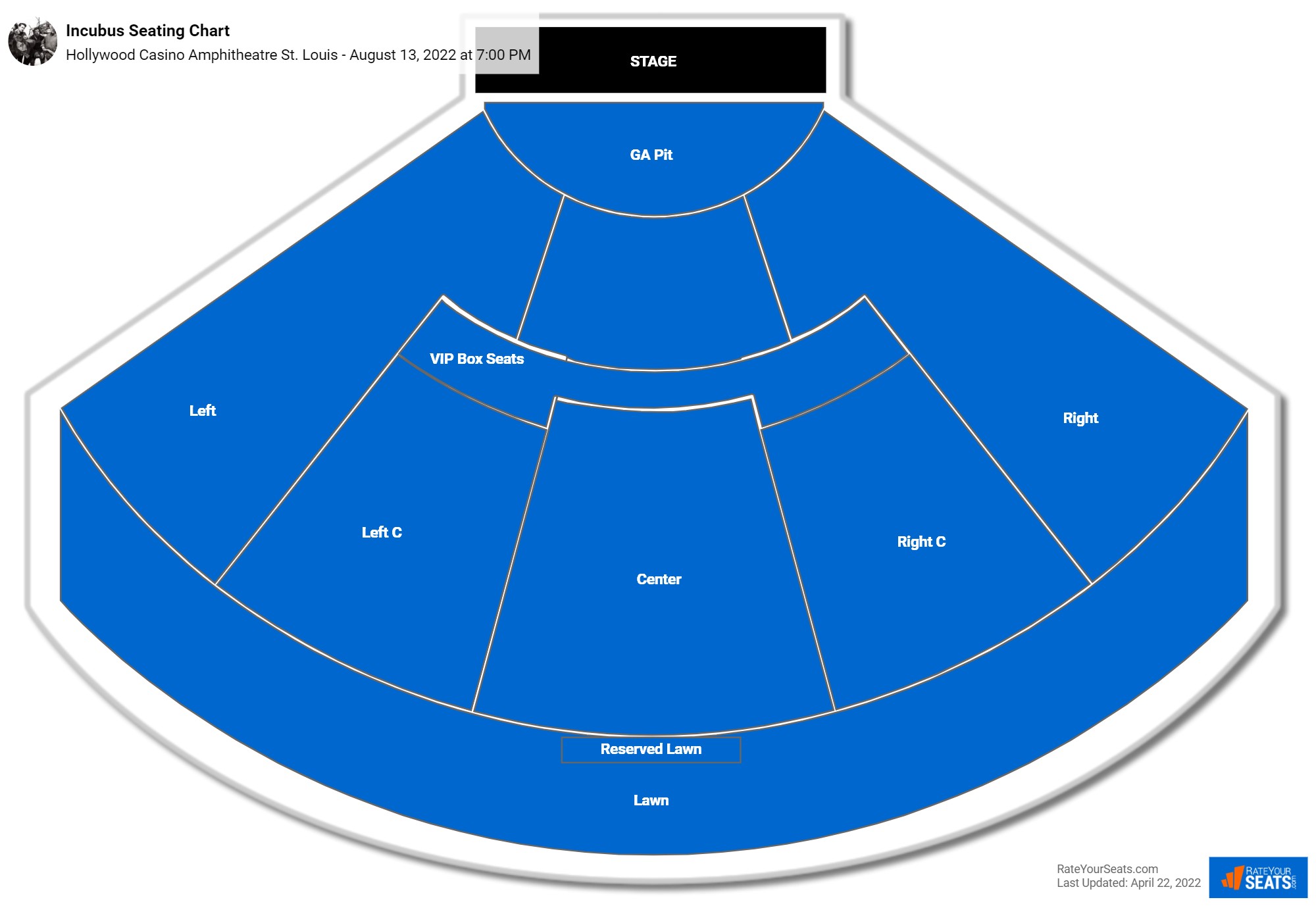 Incubus seating chart Hollywood Casino Amphitheatre St. Louis