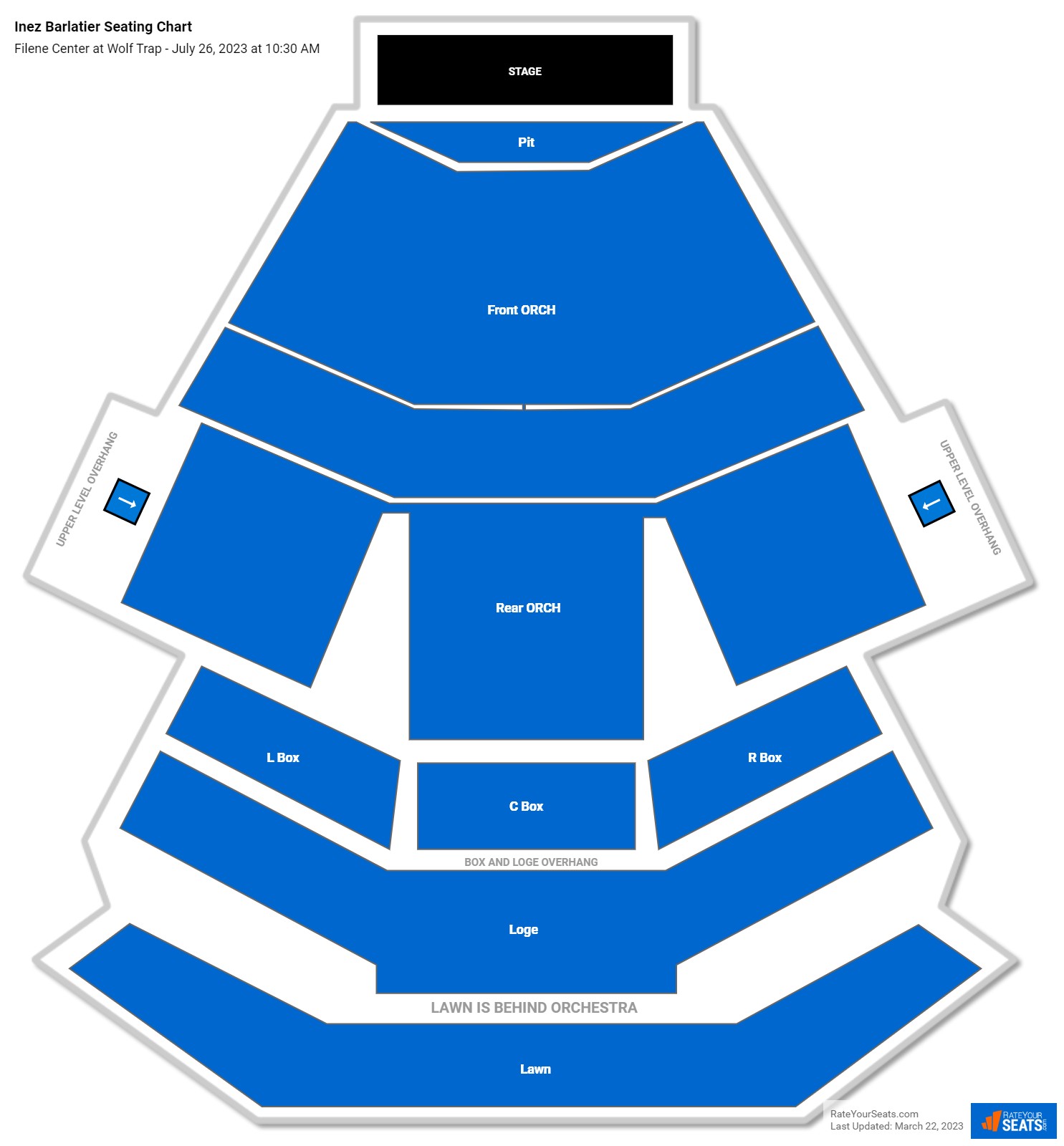 Inez Barlatier seating chart Filene Center at Wolf Trap