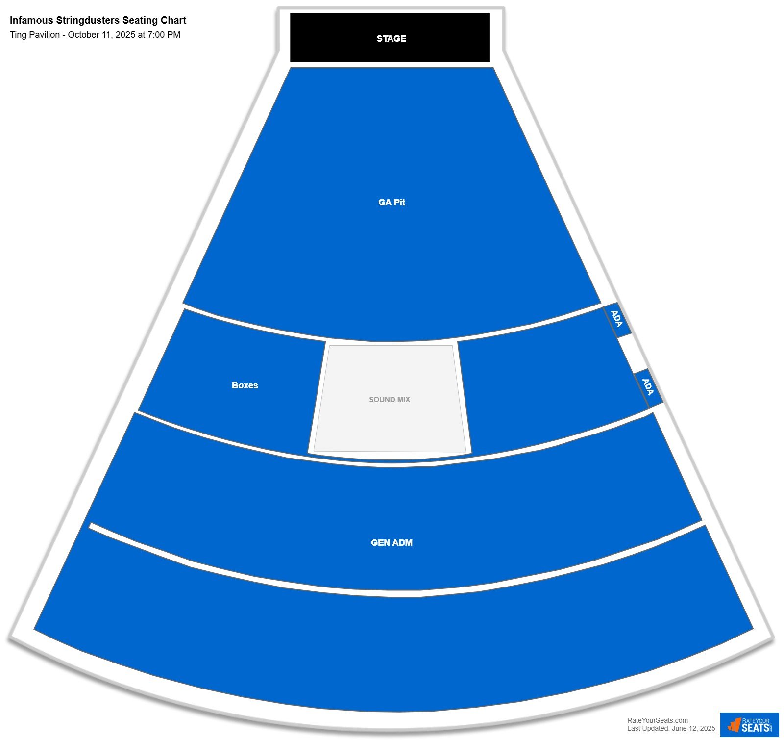 Infamous Stringdusters seating chart Ting Pavilion