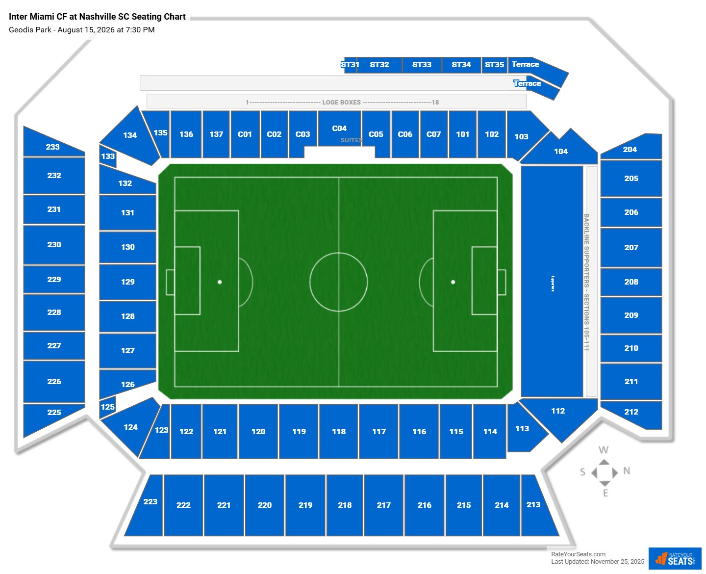 Inter Miami CF at Nashville SC seating chart Geodis Park